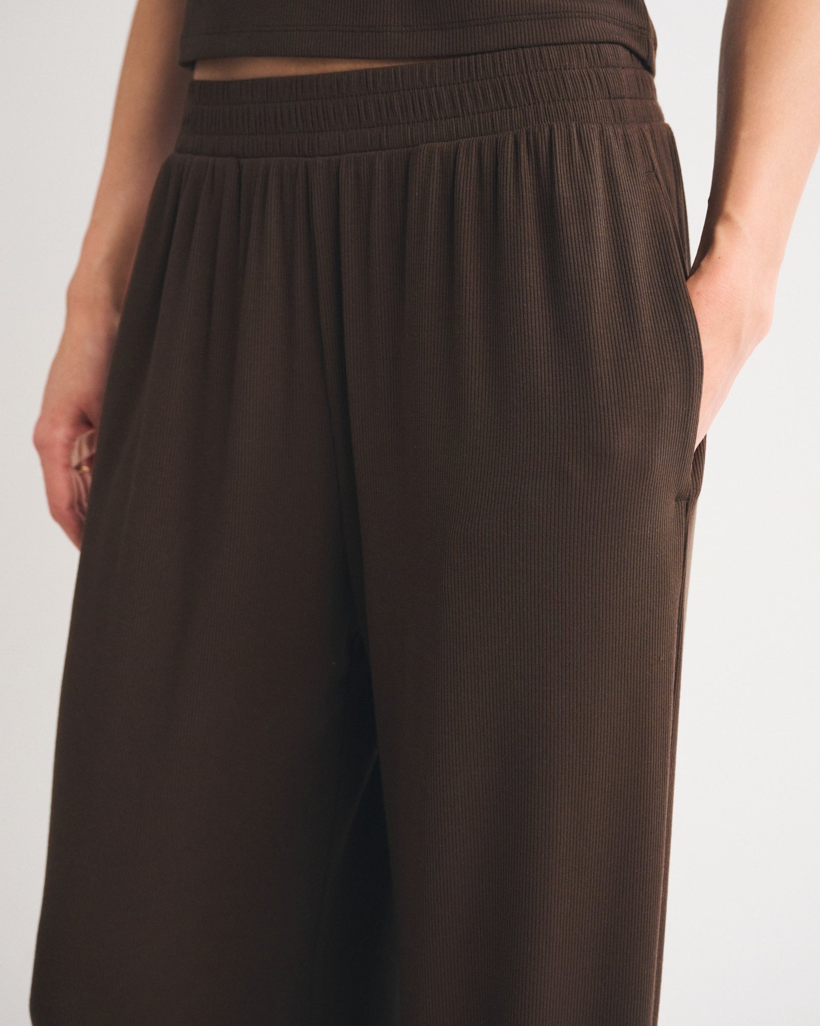 Abercrombie Lounge Ribbed Wide Leg Sweatpant