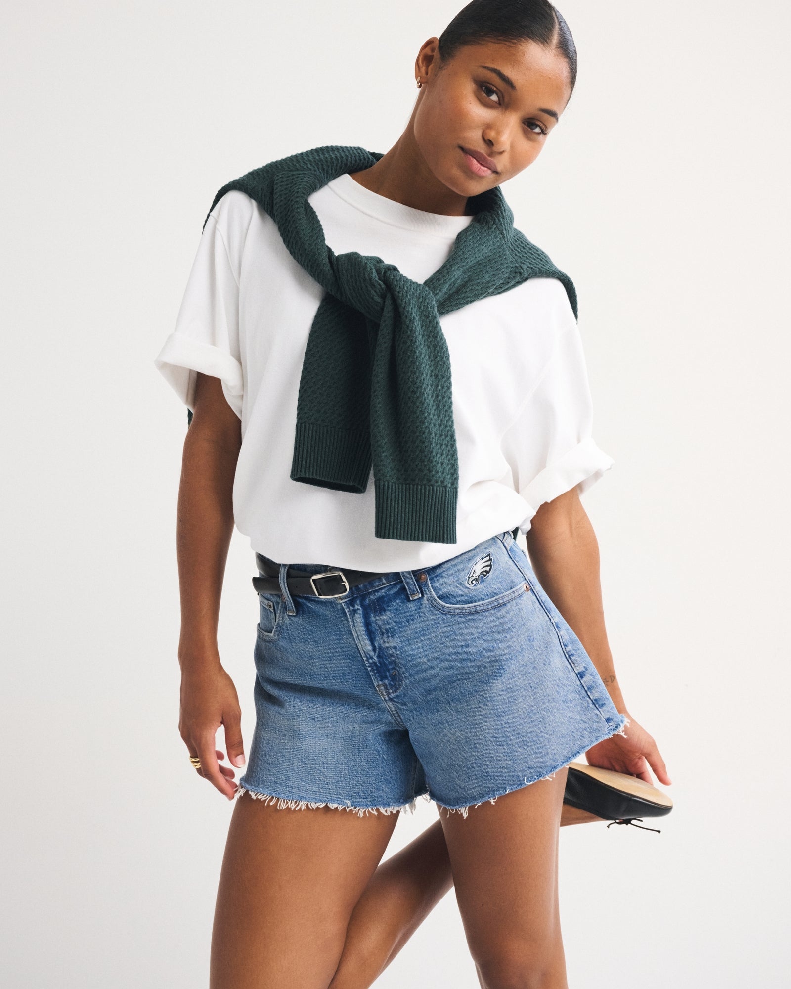 Abercrombie Curve Love Mid Rise A-Line Short