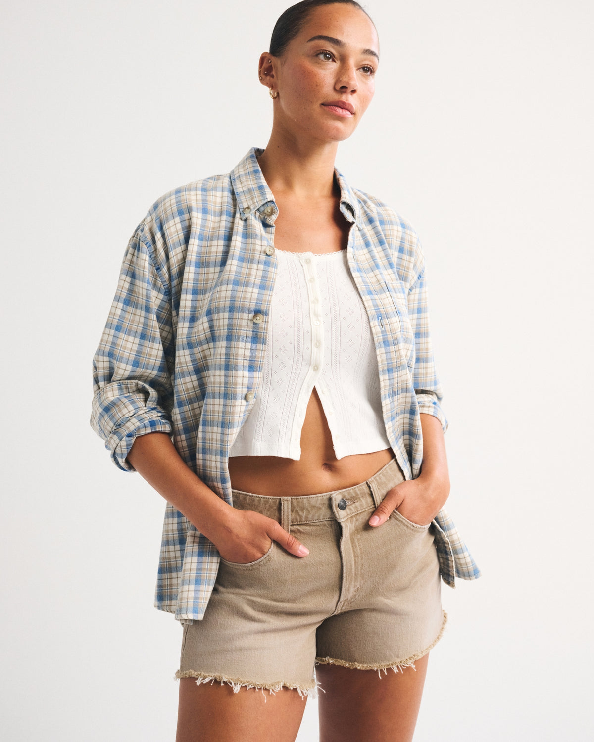 Abercrombie Curve Love Mid Rise A-Line Short