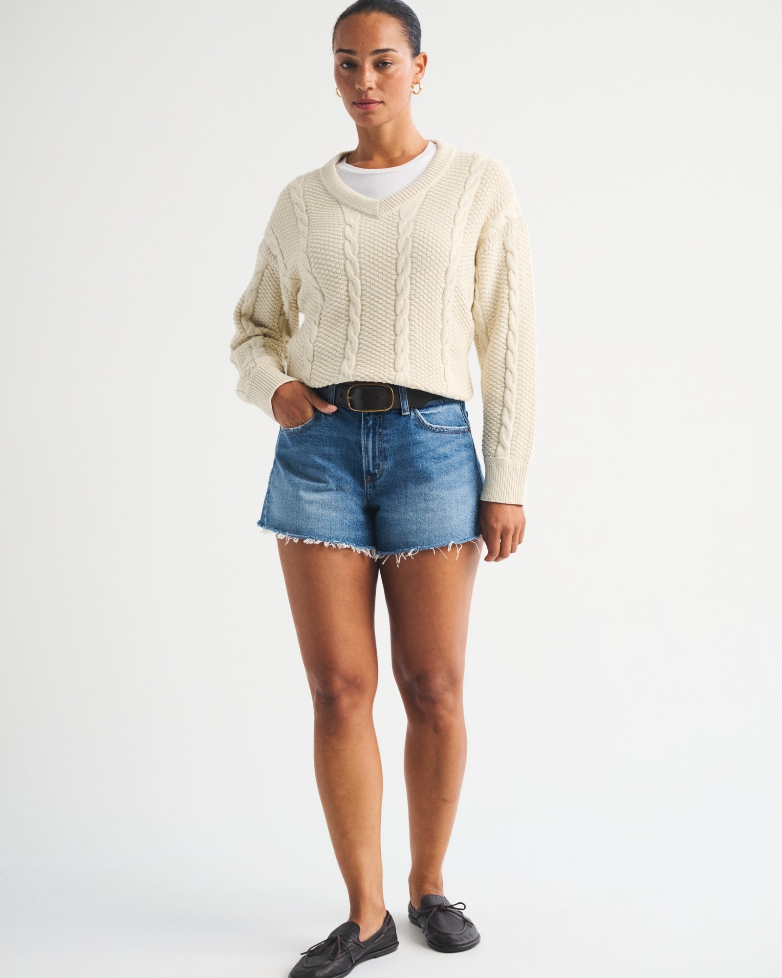 Abercrombie Curve Love Mid Rise A-Line Short