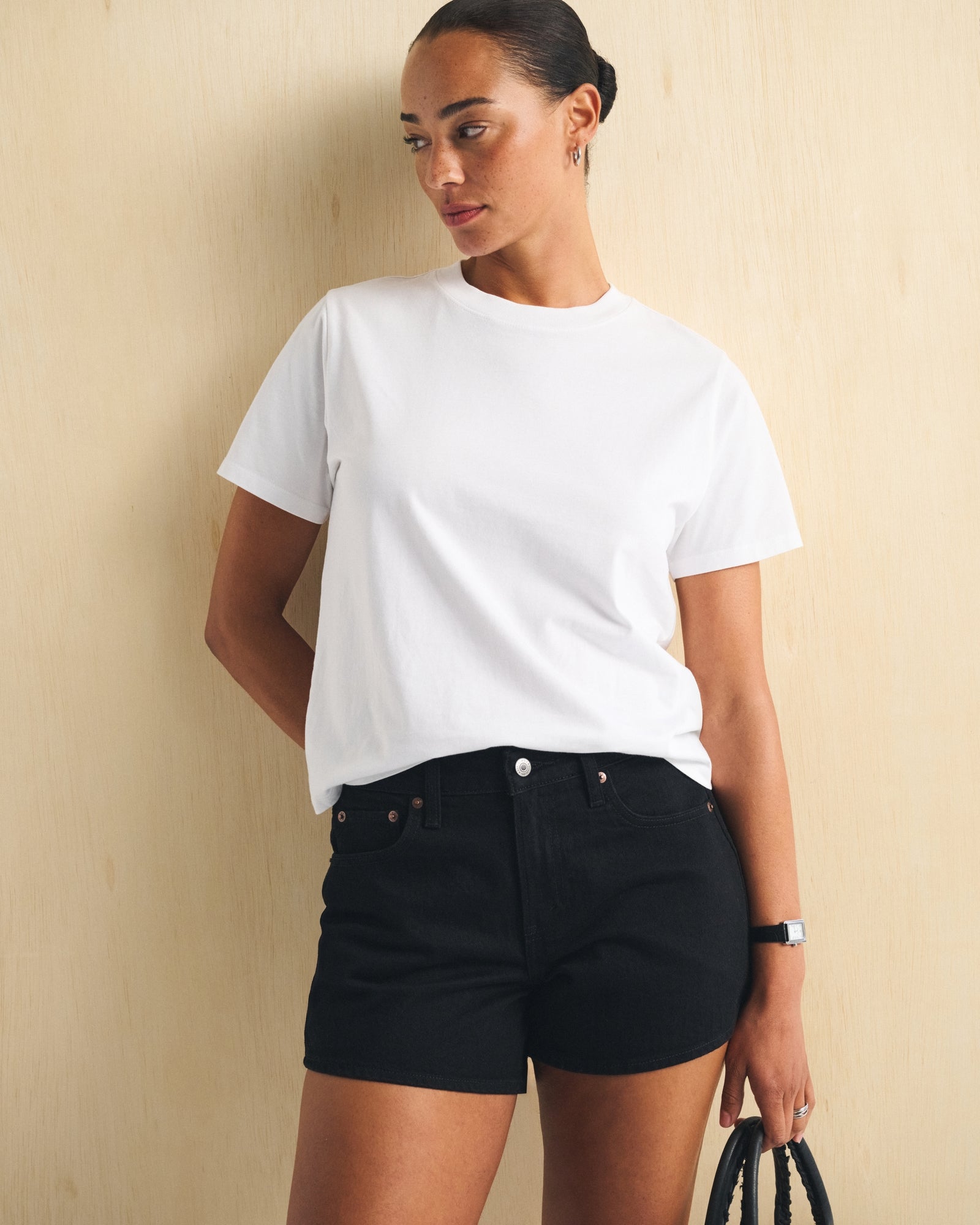 Abercrombie Curve Love Mid Rise A-Line Short