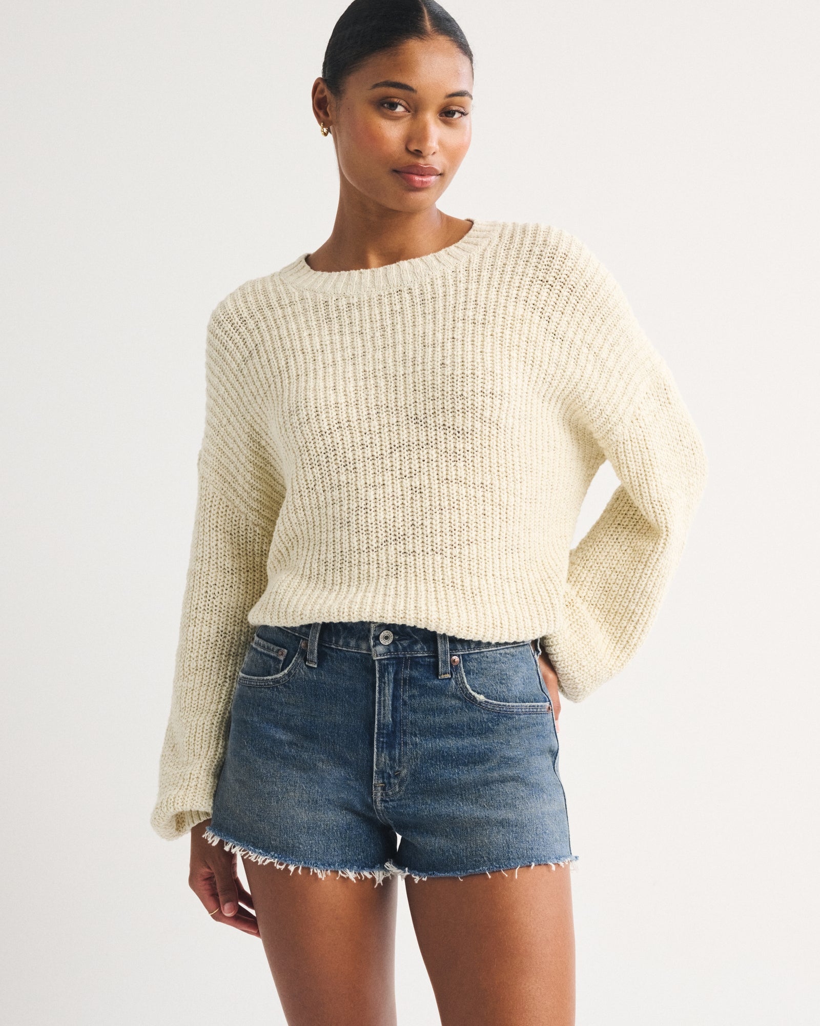 Abercrombie Curve Love High Rise Denim Micro Short