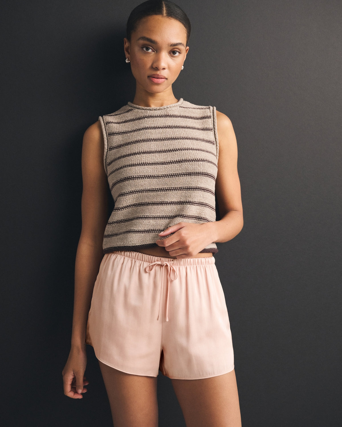 Abercrombie High Rise Satin Short