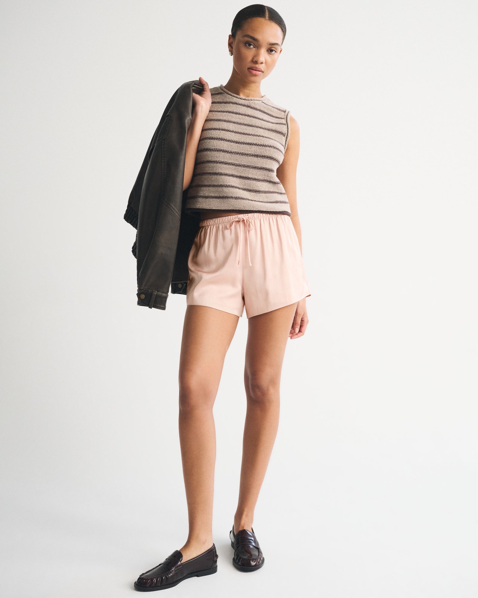 Abercrombie High Rise Satin Short