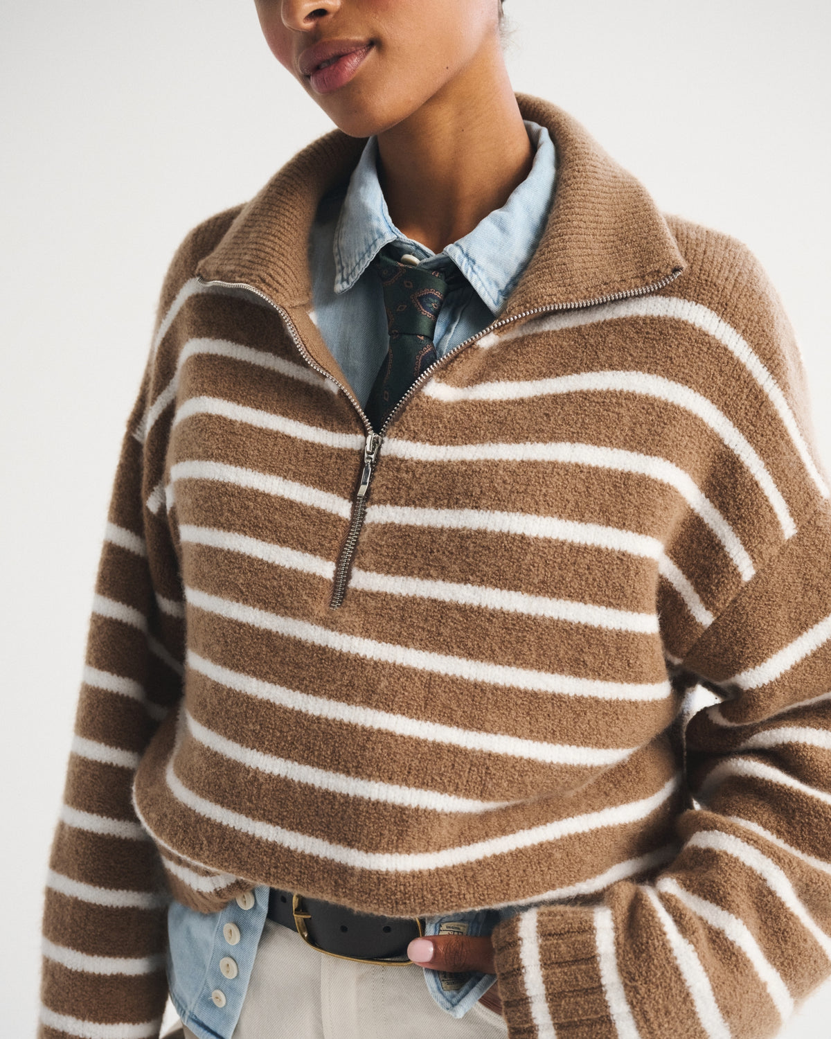 Abercrombie Merino Wool-Blend Half-Zip Sweater