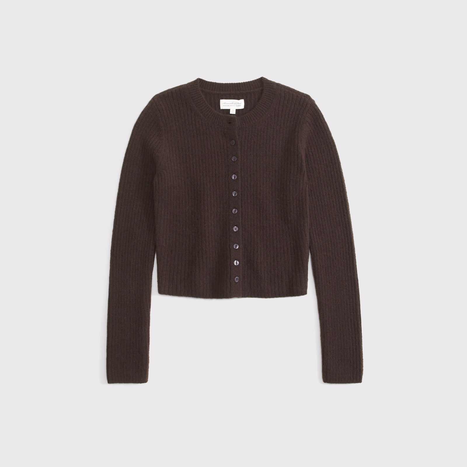 Abercrombie Merino Wool-Blend Shrunken Crew Cardigan