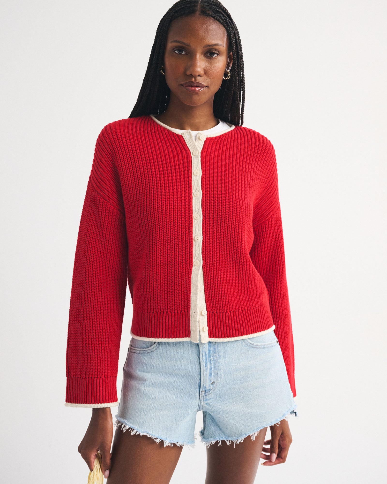 Abercrombie 100% Cotton Roll Neck Cardigan