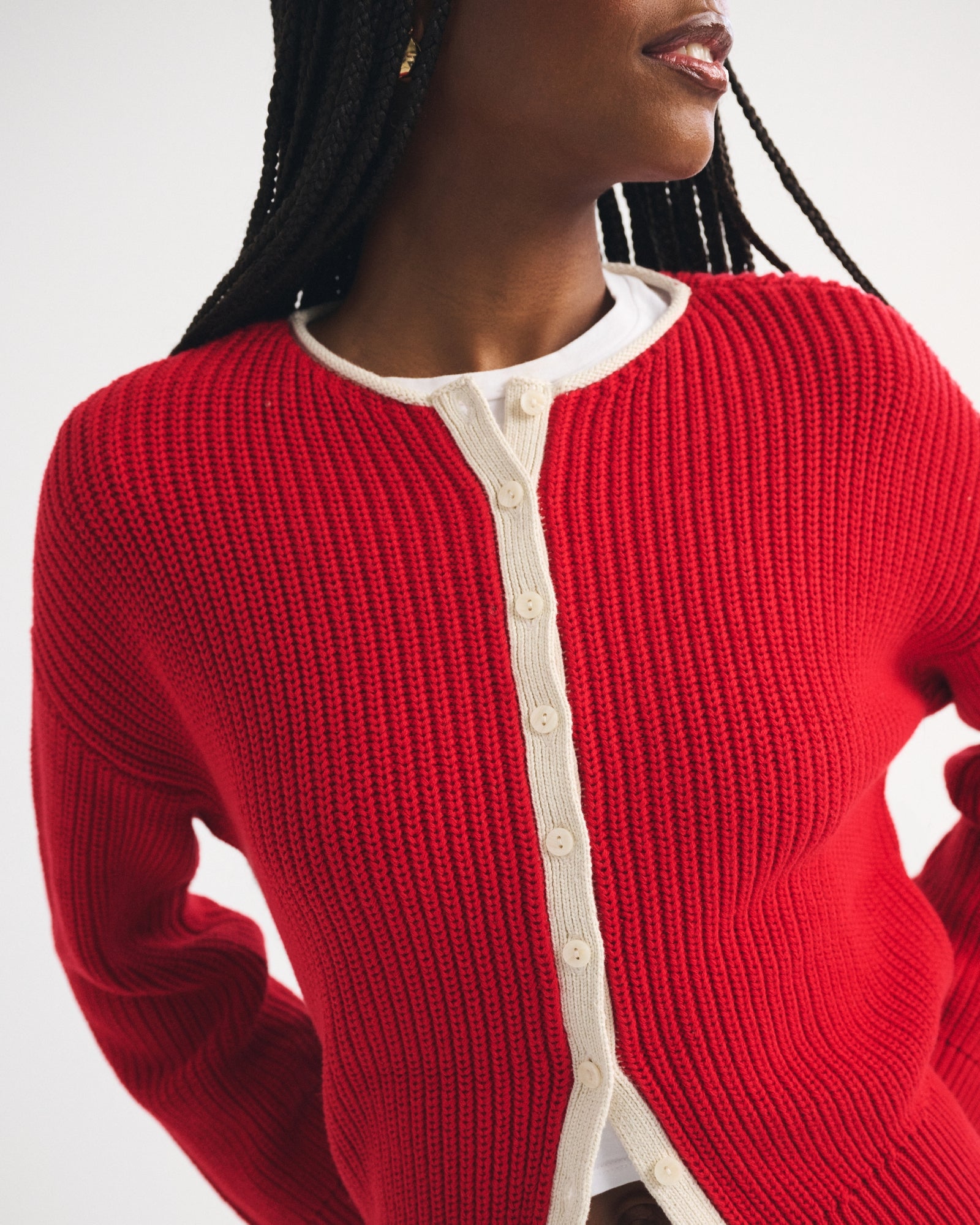 Abercrombie 100% Cotton Roll Neck Cardigan