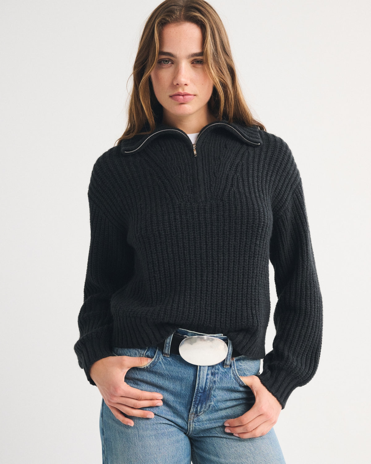 Abercrombie Rib Half-Zip Sweater