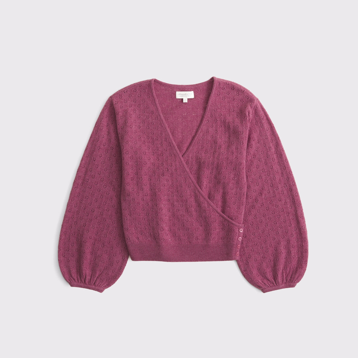 Abercrombie 100% Merino Wool Pointelle Wrap Sweater