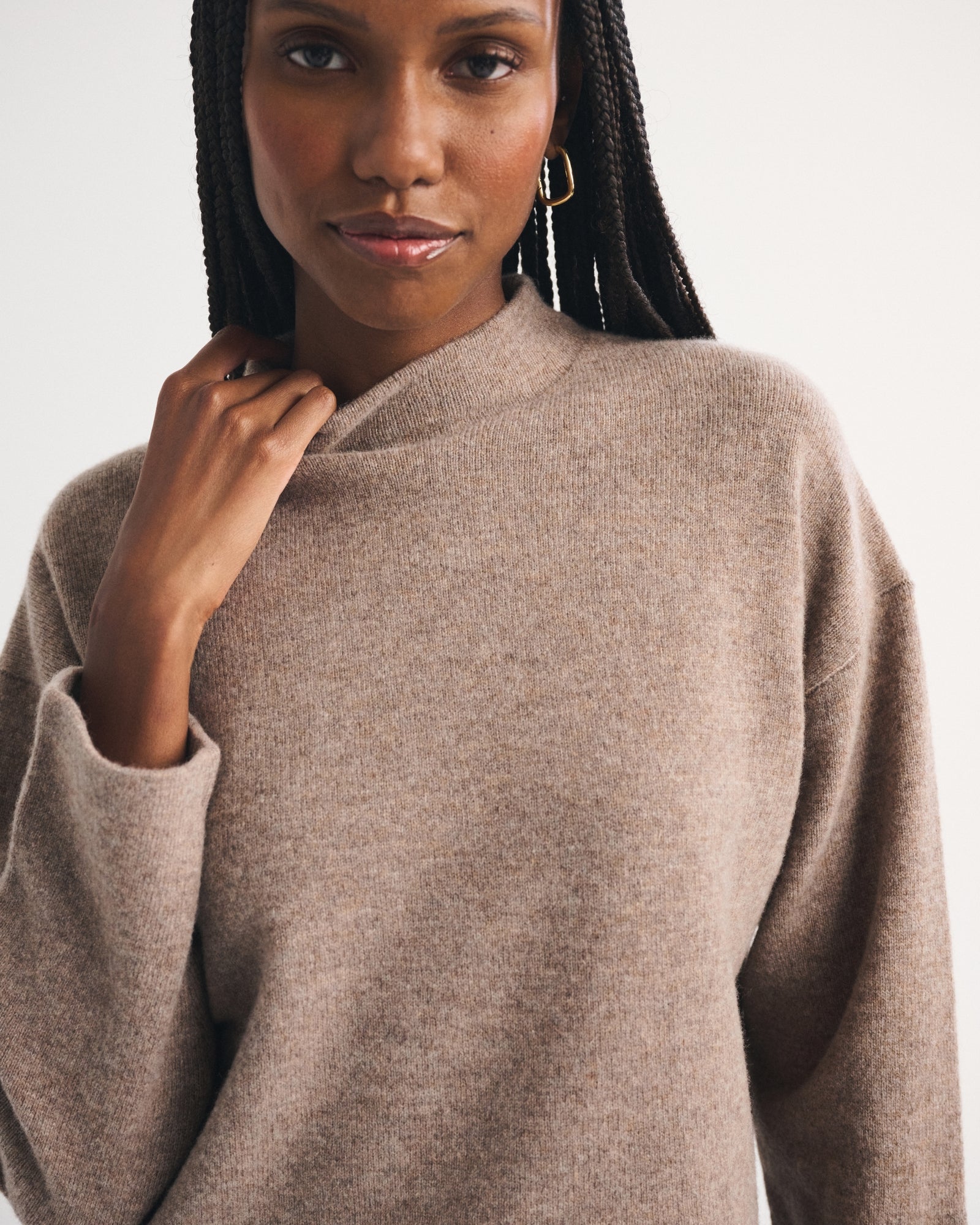Abercrombie 100% Merino Wool Easy Mock Neck Sweater