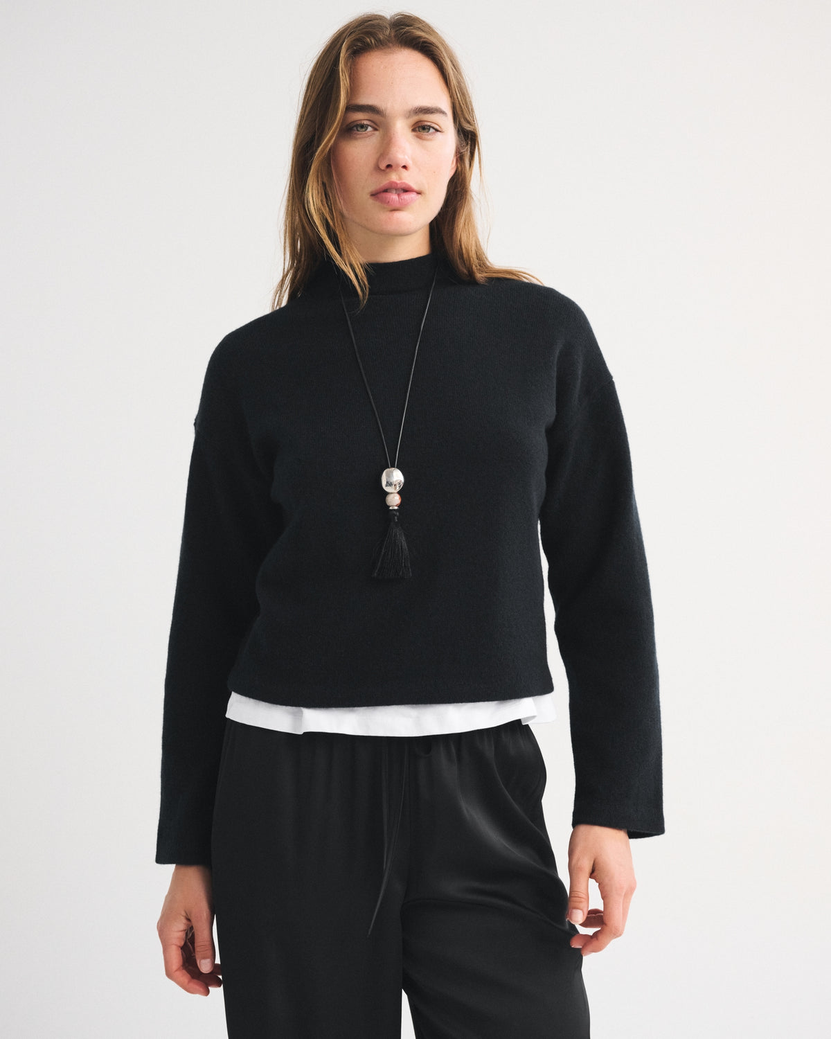Abercrombie 100% Merino Wool Easy Mock Neck Sweater