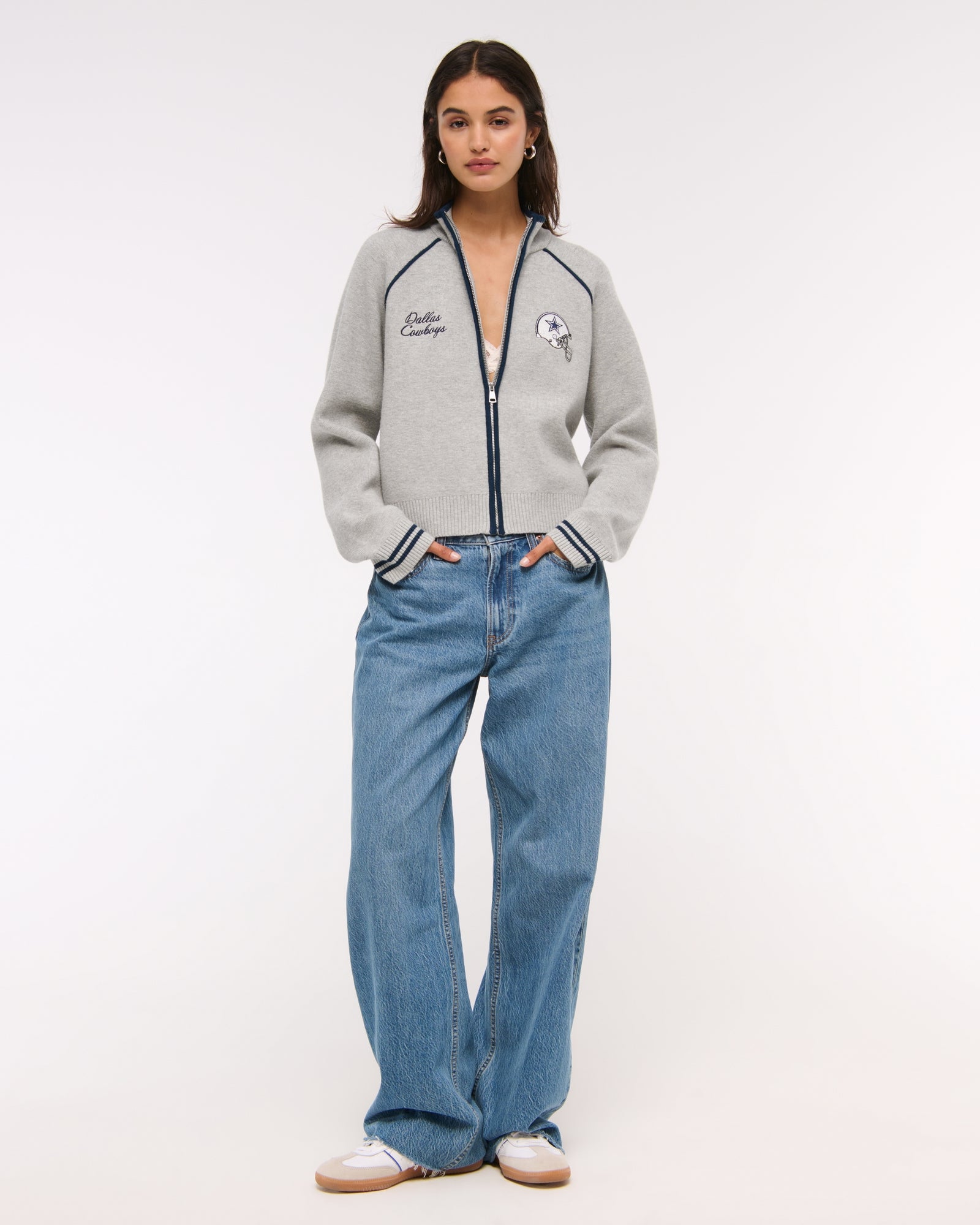 Abercrombie Kansas City Chiefs Mockneck Zipper Cardigan