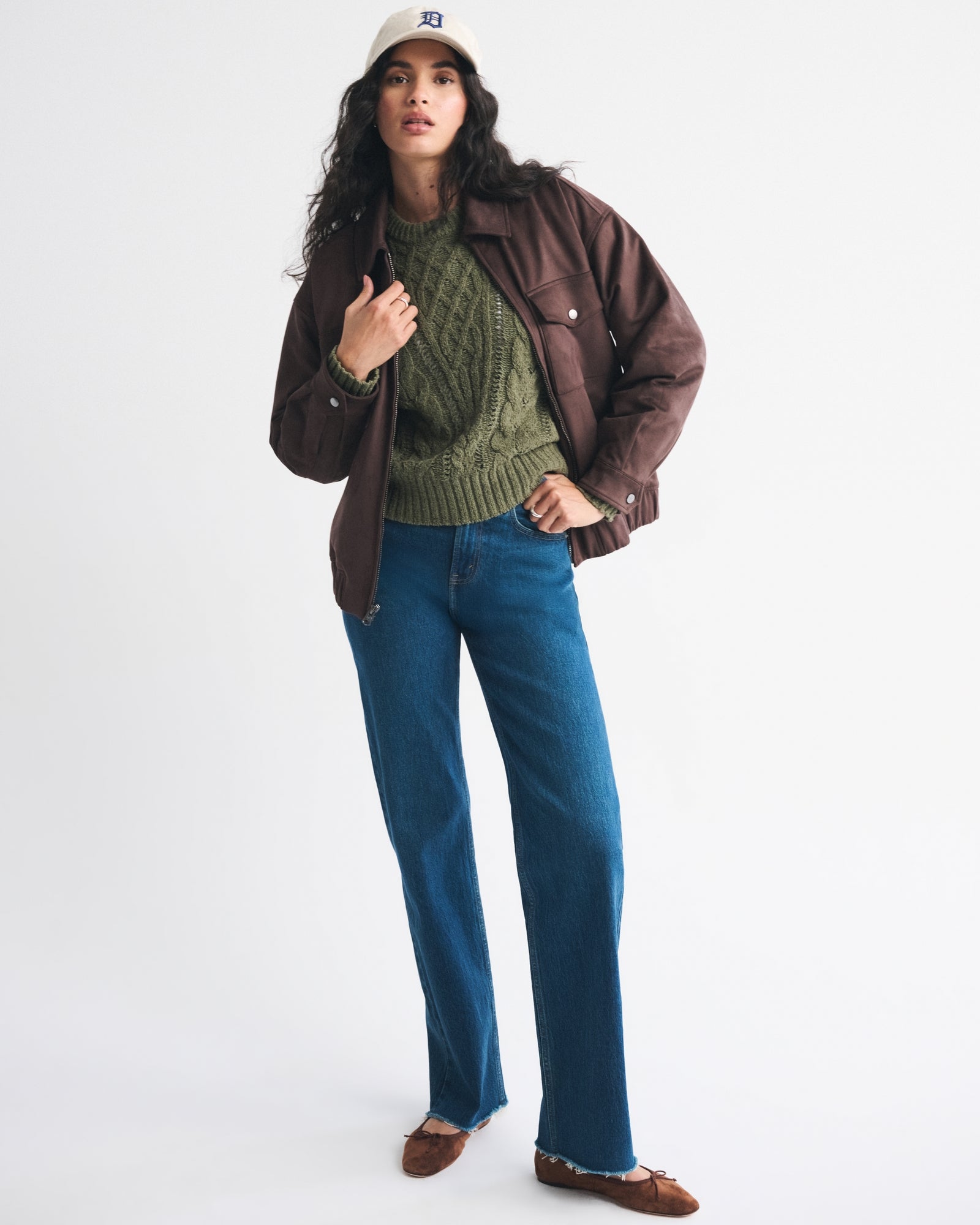 Abercrombie Textural Stitch Cable Crew Sweater