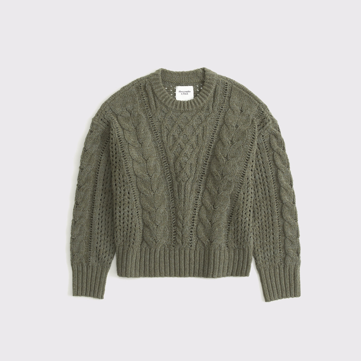 Abercrombie Textural Stitch Cable Crew Sweater