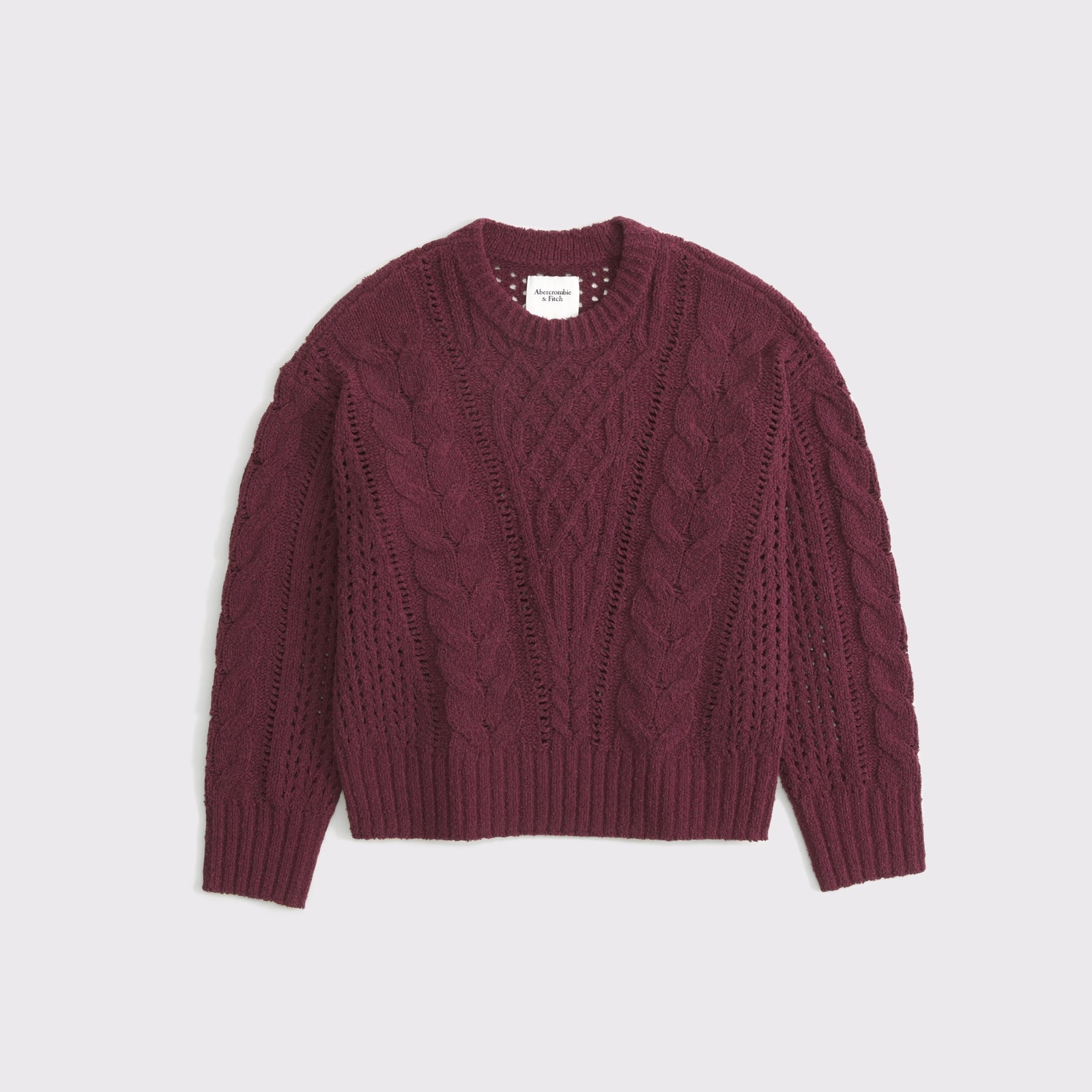 Abercrombie Textural Stitch Cable Crew Sweater