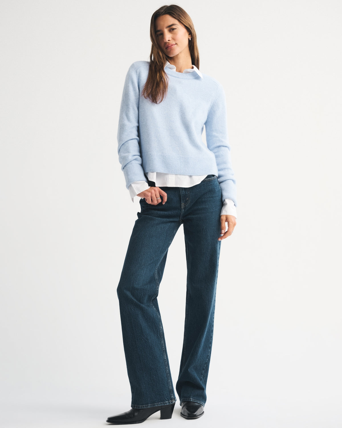 Abercrombie The A&F Madeline Merino Wool-Blend Crew Sweater