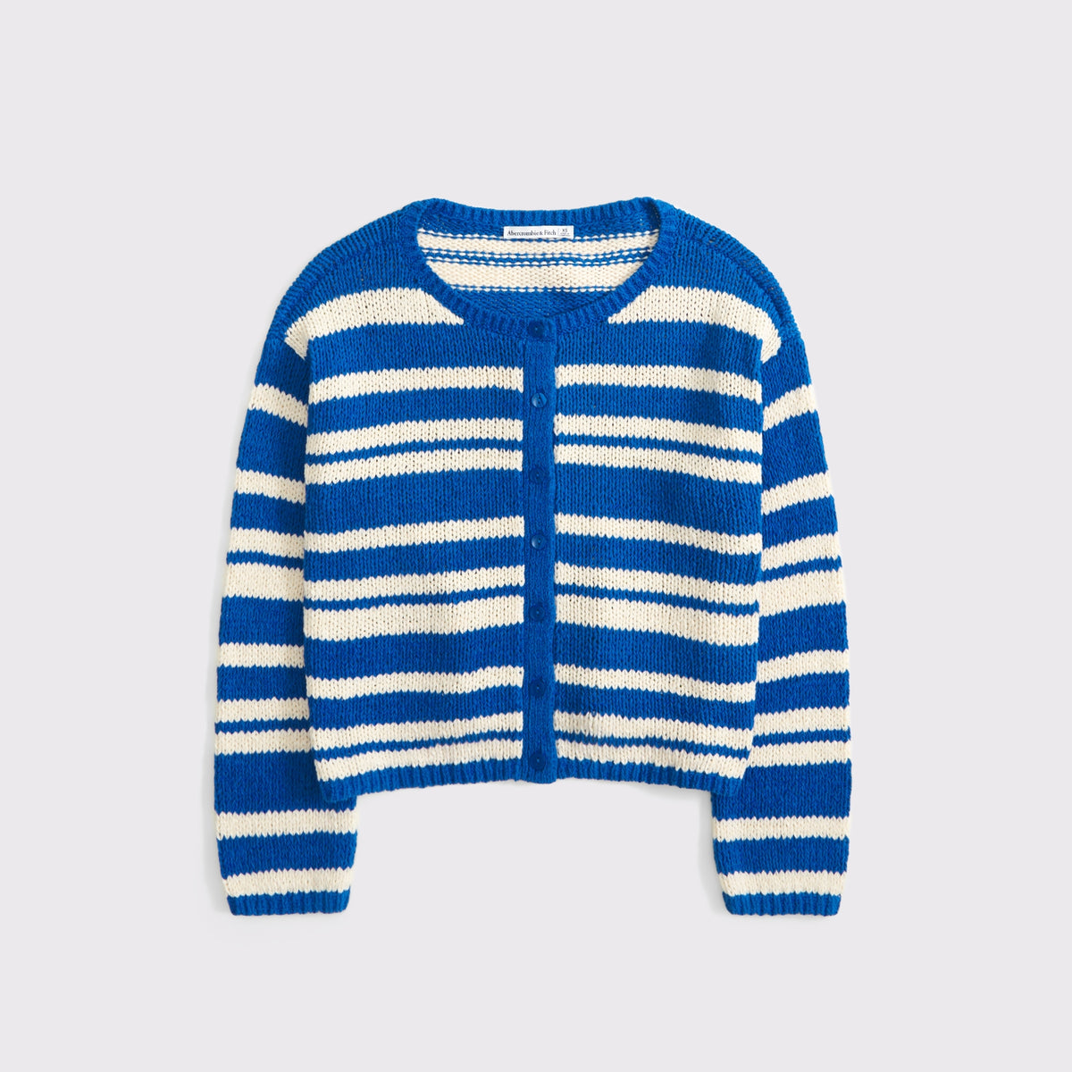 Abercrombie Open-Stitch Textural Crew Cardigan