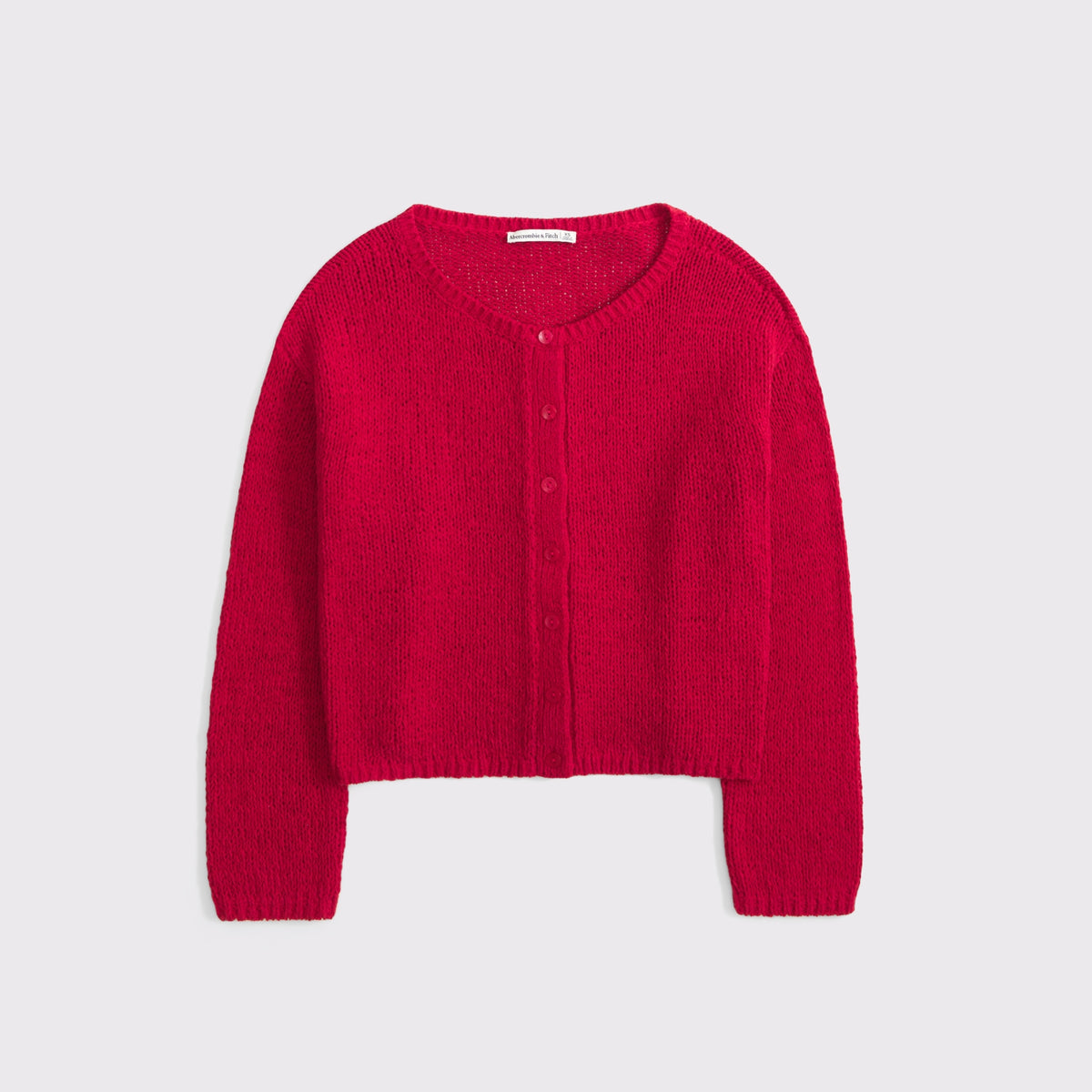 Abercrombie Open-Stitch Textural Crew Cardigan