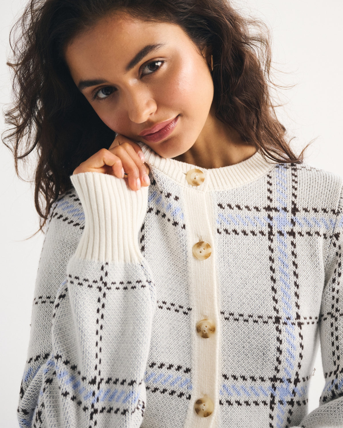 Abercrombie Textural Stitch Shrunken Cardigan