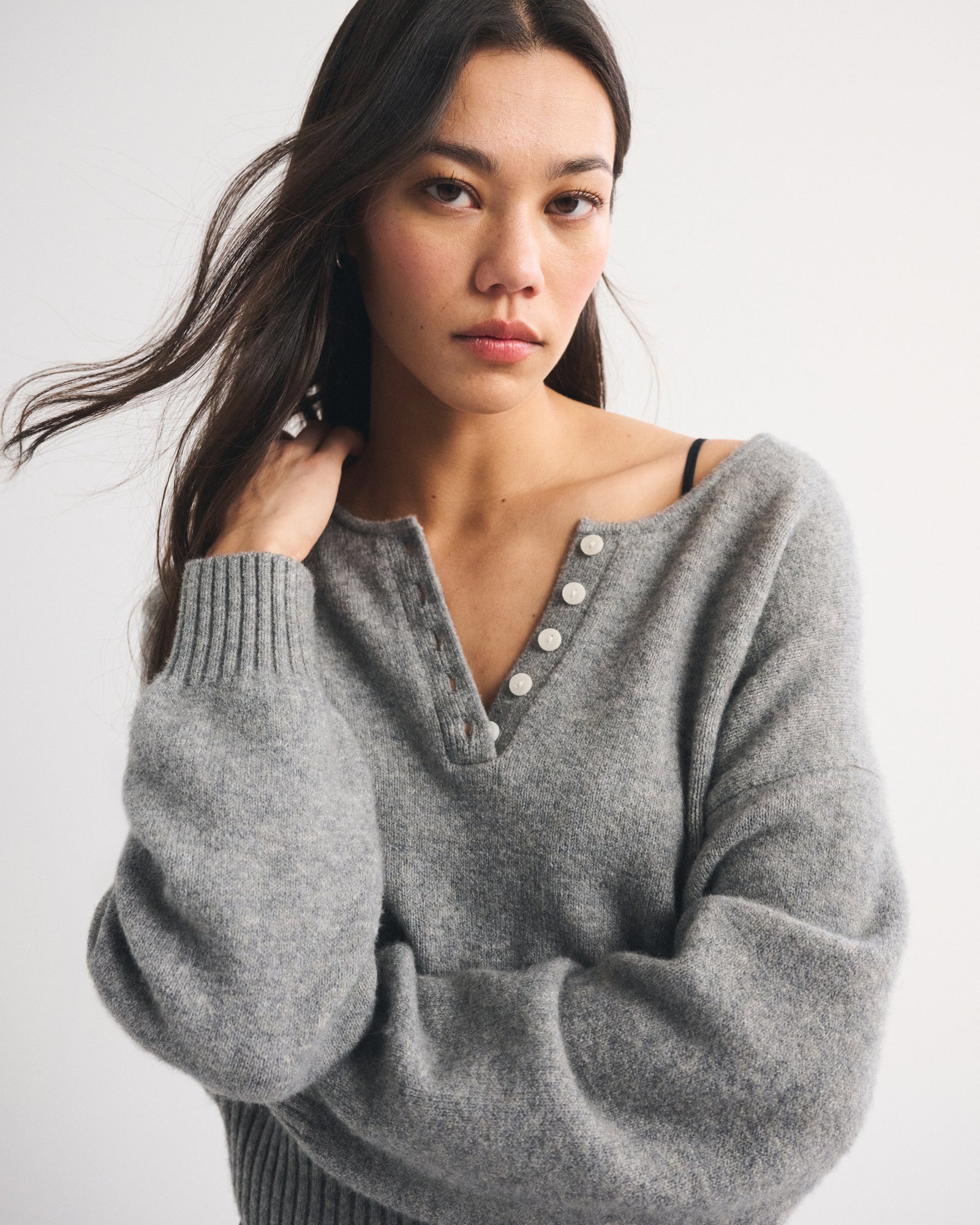Abercrombie Merino Wool-Blend Henley Sweater