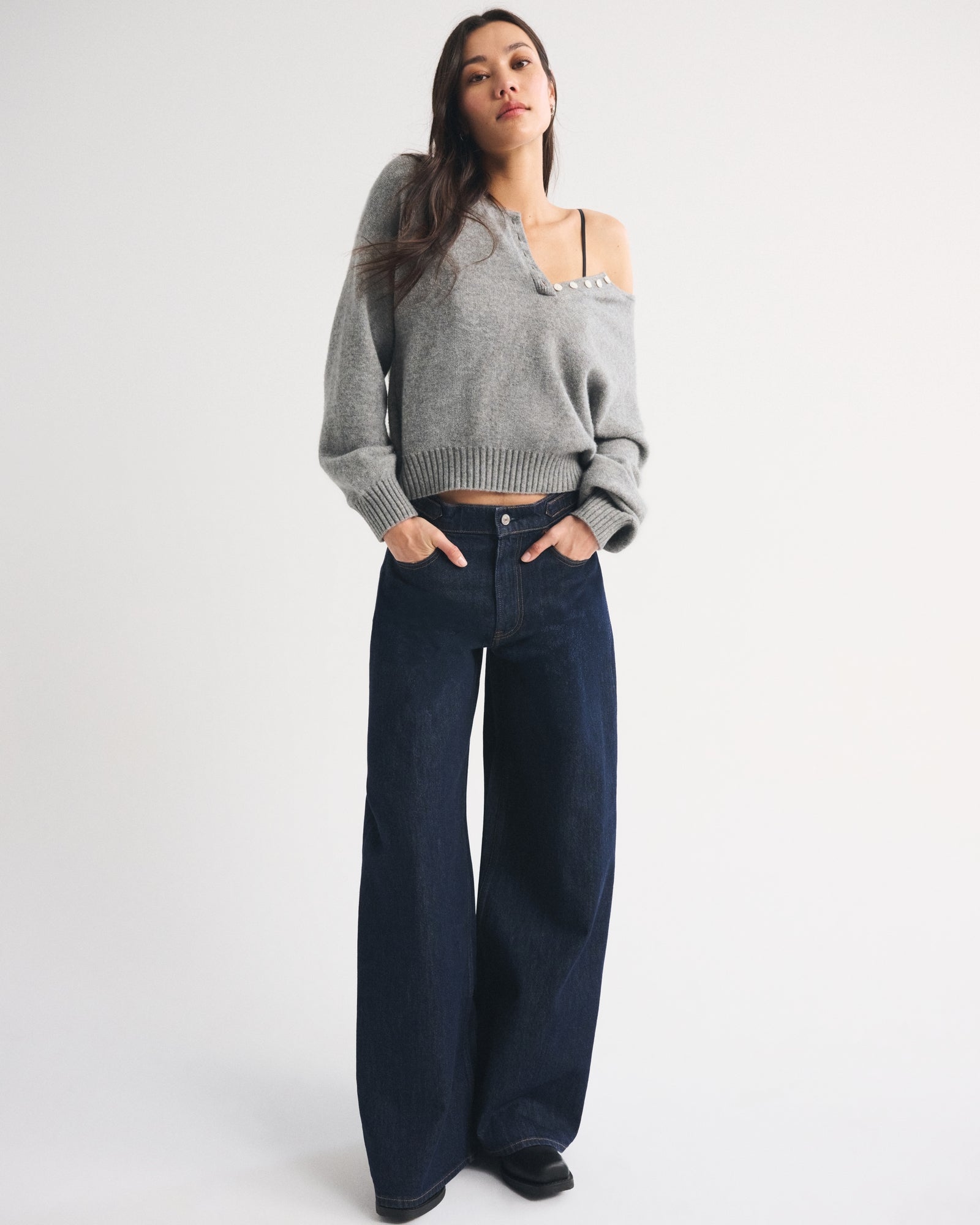 Abercrombie Merino Wool-Blend Henley Sweater