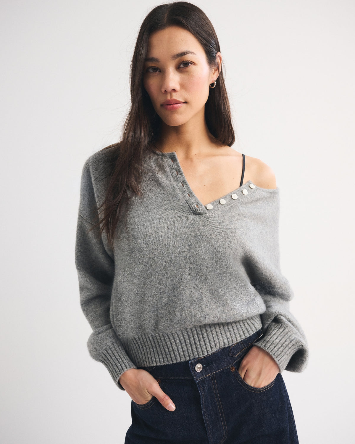 Abercrombie Merino Wool-Blend Henley Sweater