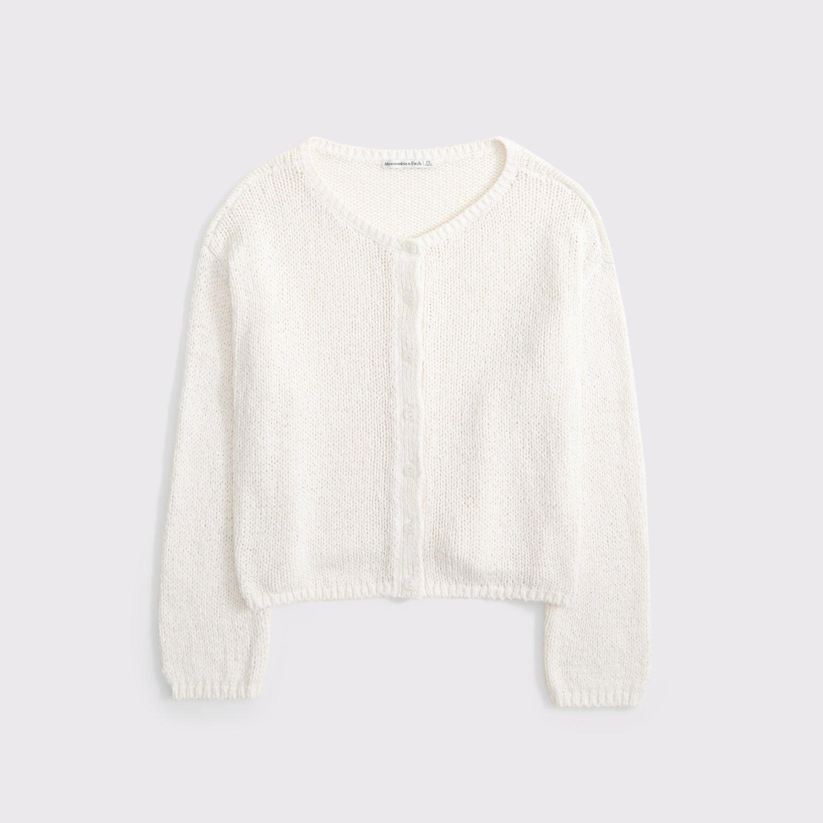 Abercrombie Open-Stitch Textural Crew Cardigan