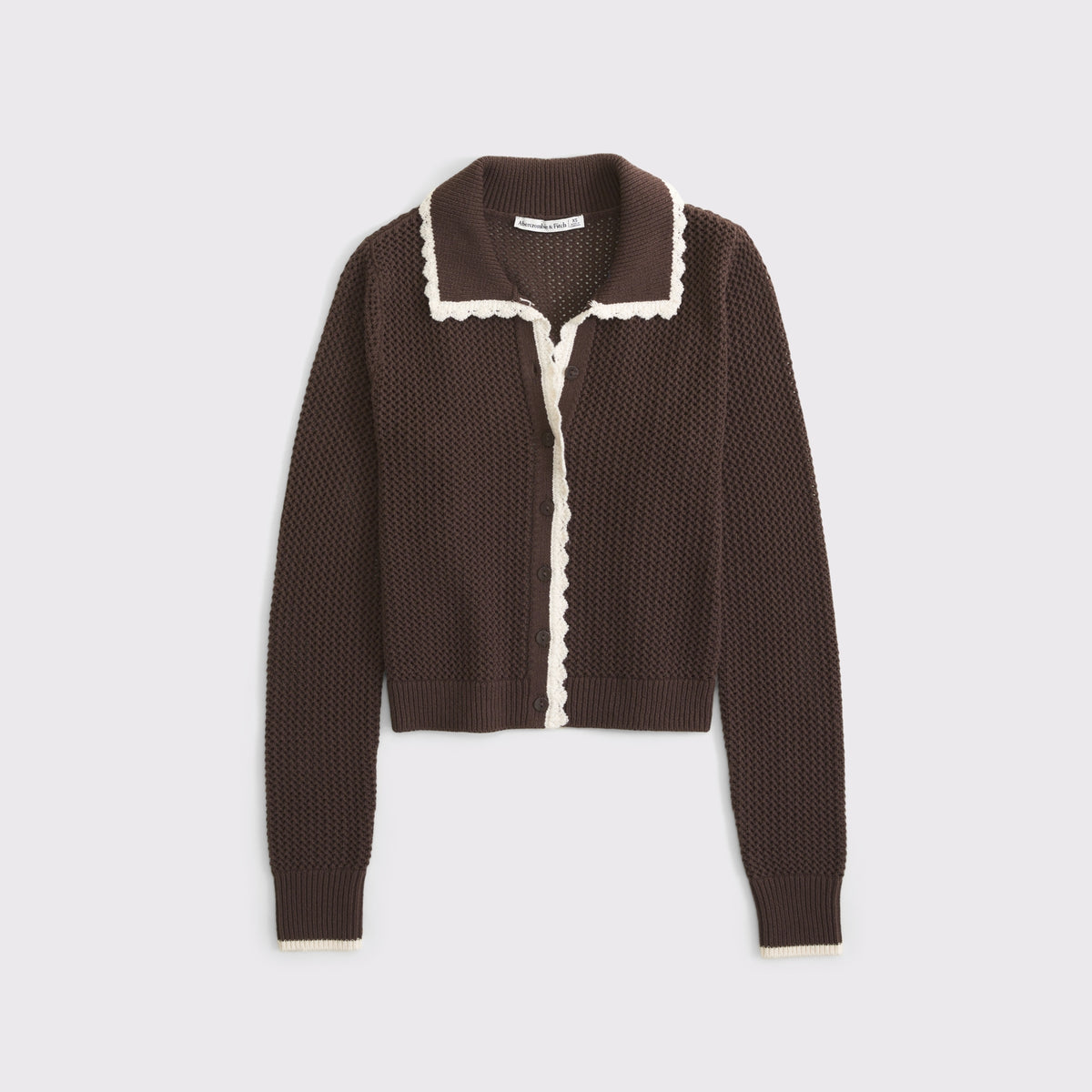 Abercrombie Crochet-Style Collared Cardigan