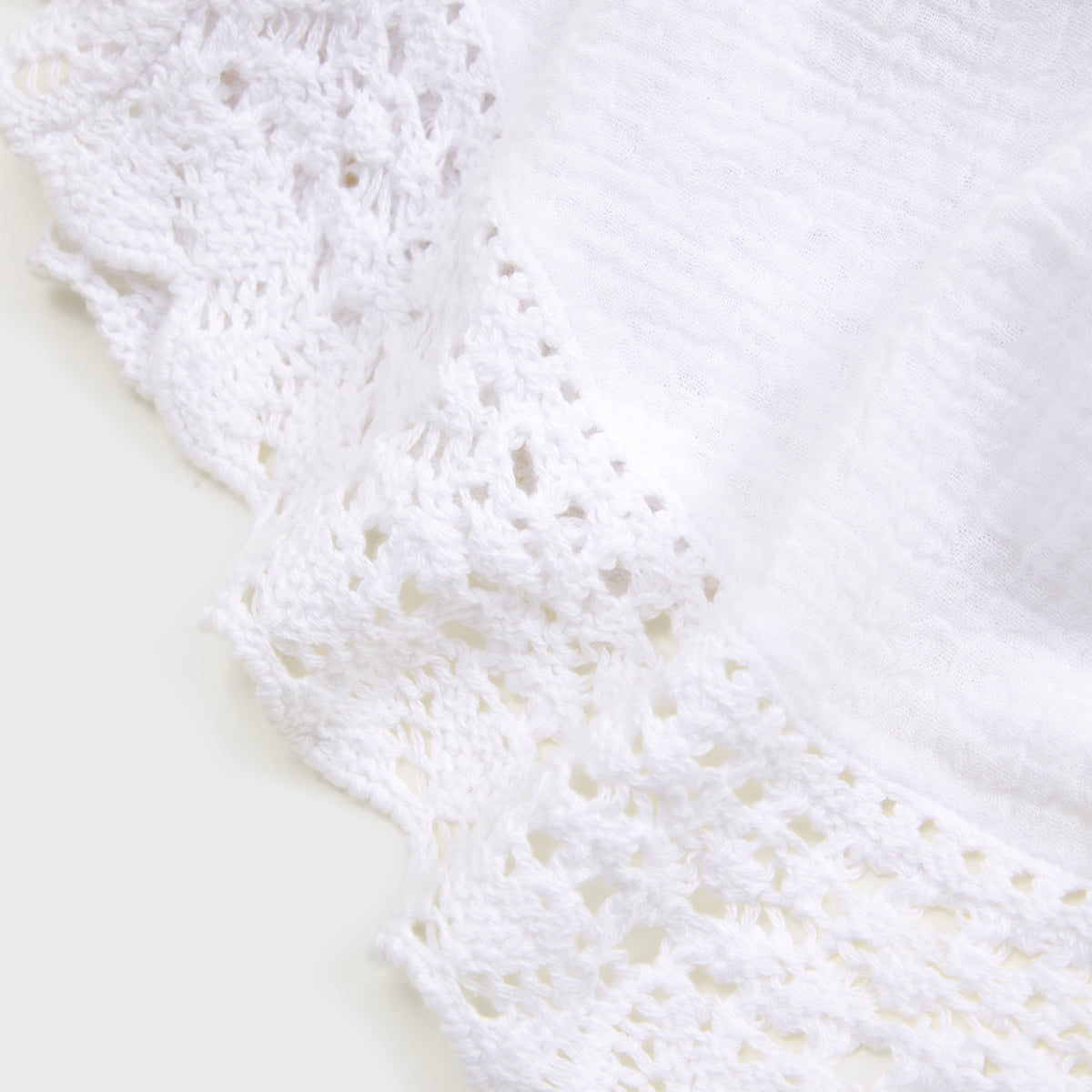 Abercrombie 100% Cotton Squareneck Crochet Tank