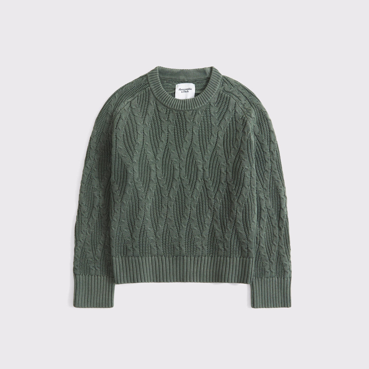Abercrombie The A&F Madeline 100% Cotton Cable Crew Sweater