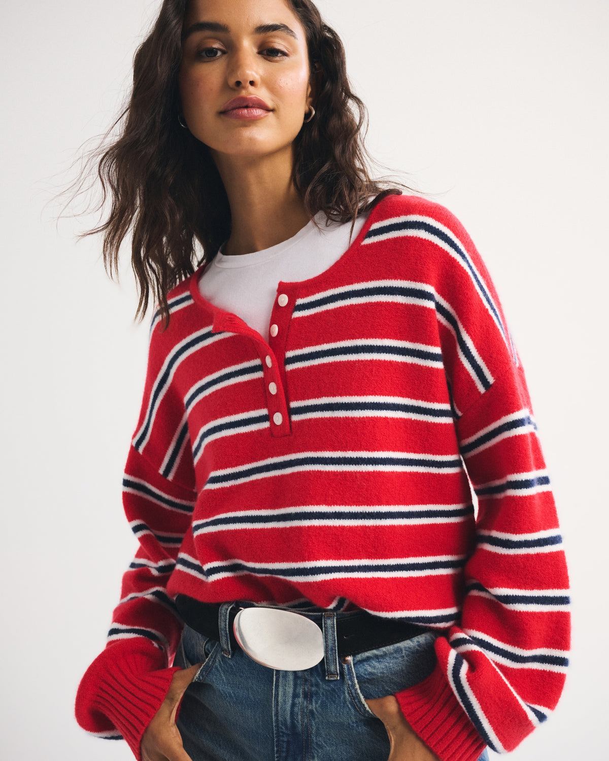 Abercrombie Merino Wool-Blend Henley Sweater