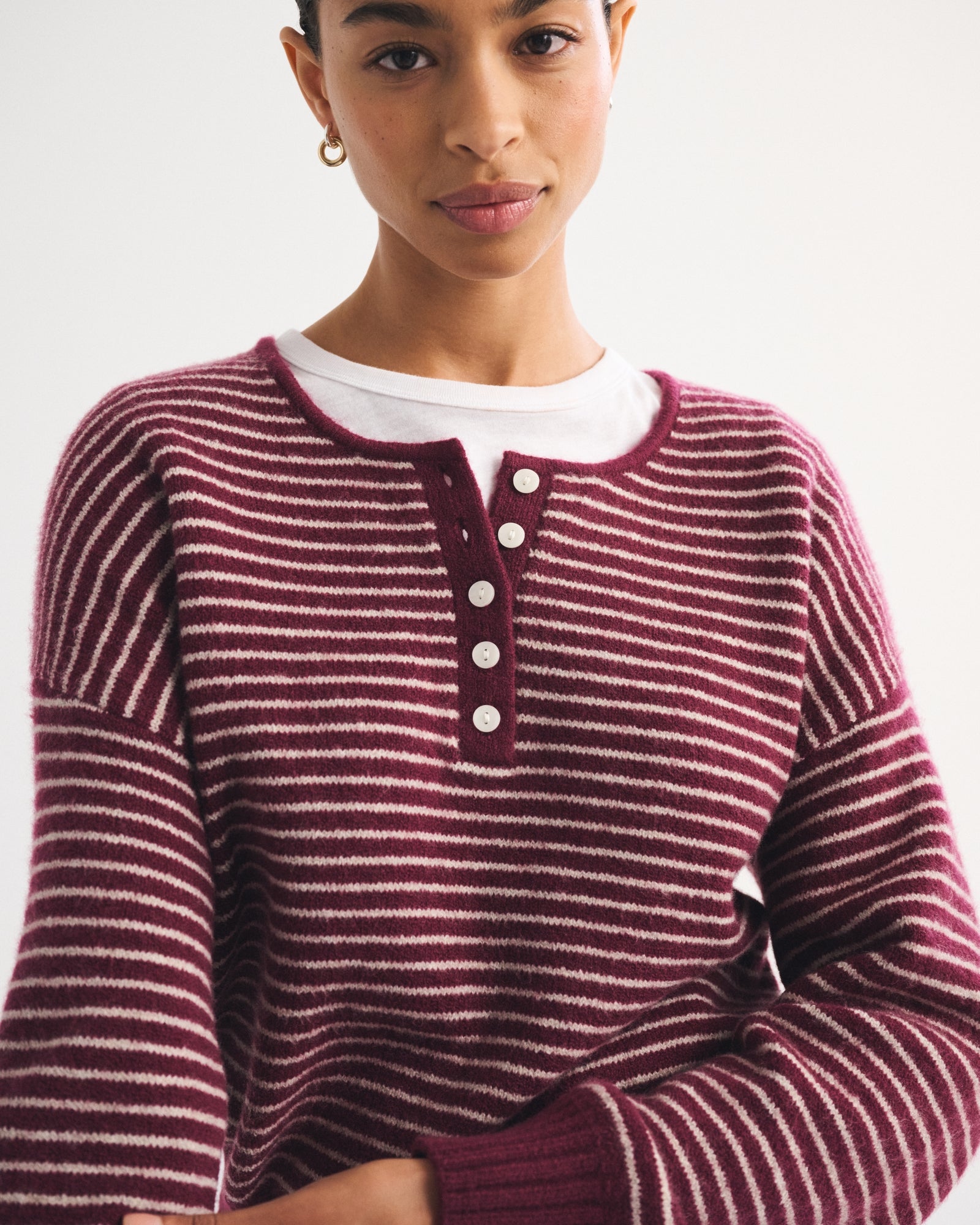 Abercrombie Merino Wool-Blend Henley Sweater