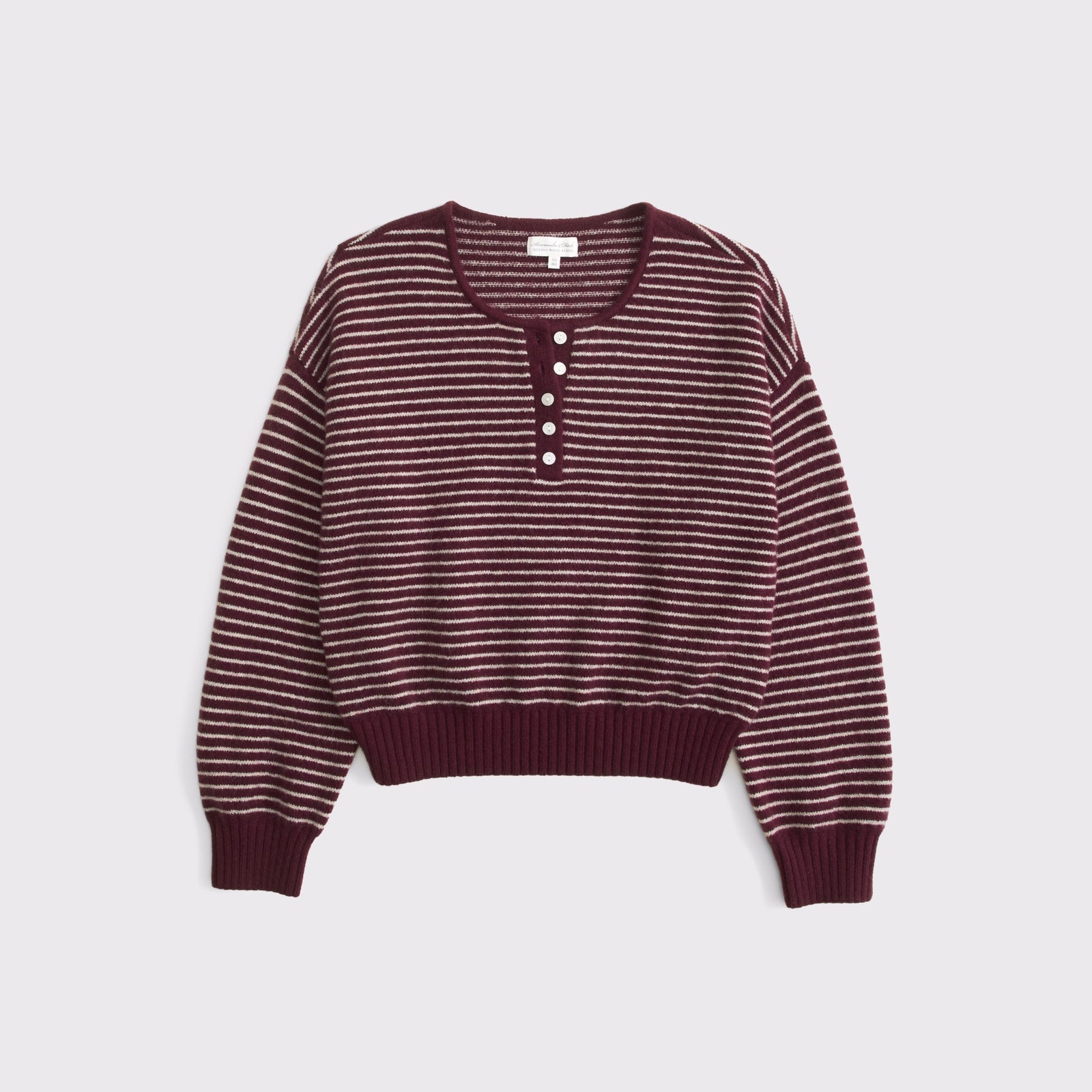 Abercrombie Merino Wool-Blend Henley Sweater