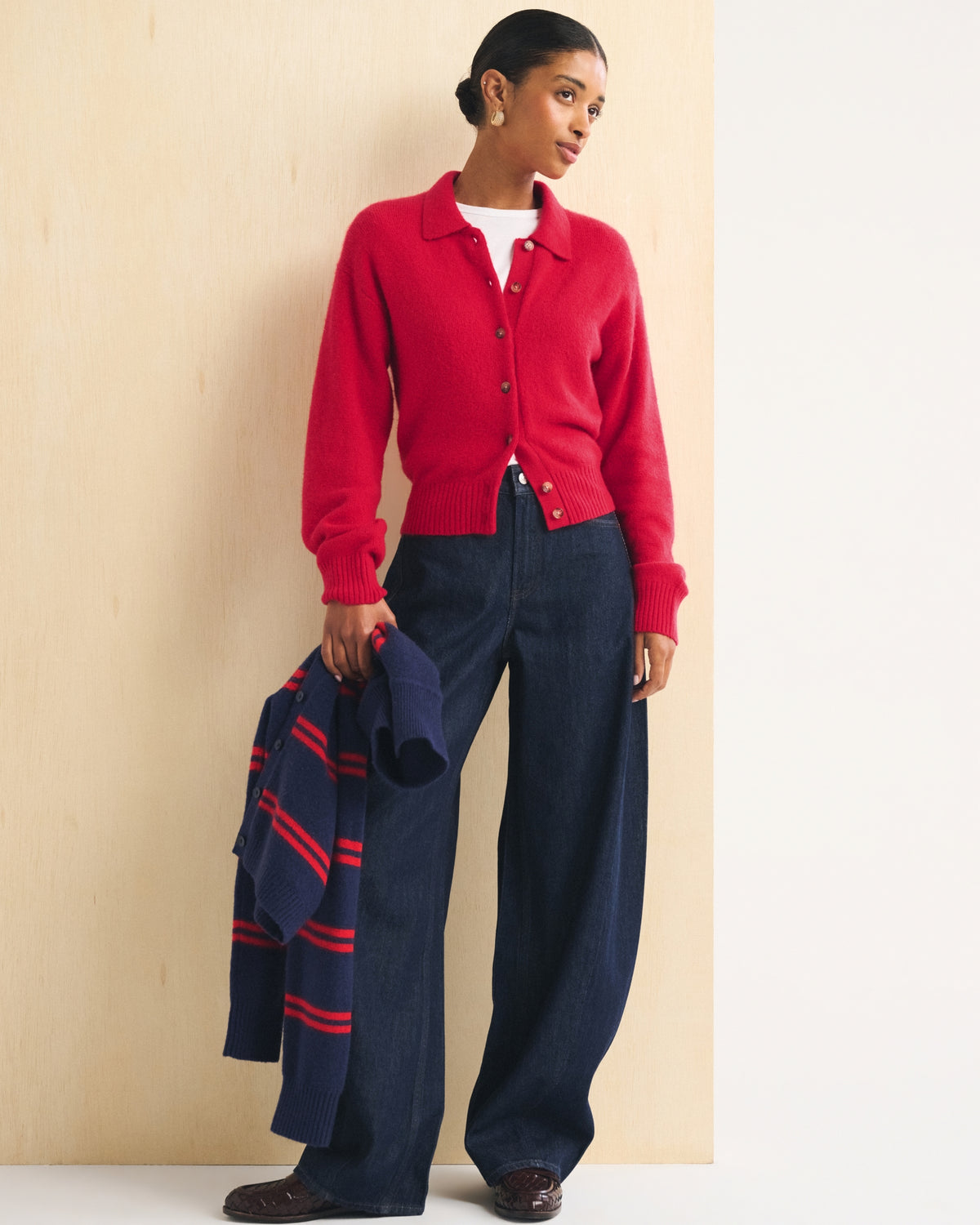 Abercrombie Merino Wool-Blend Collared Cardigan