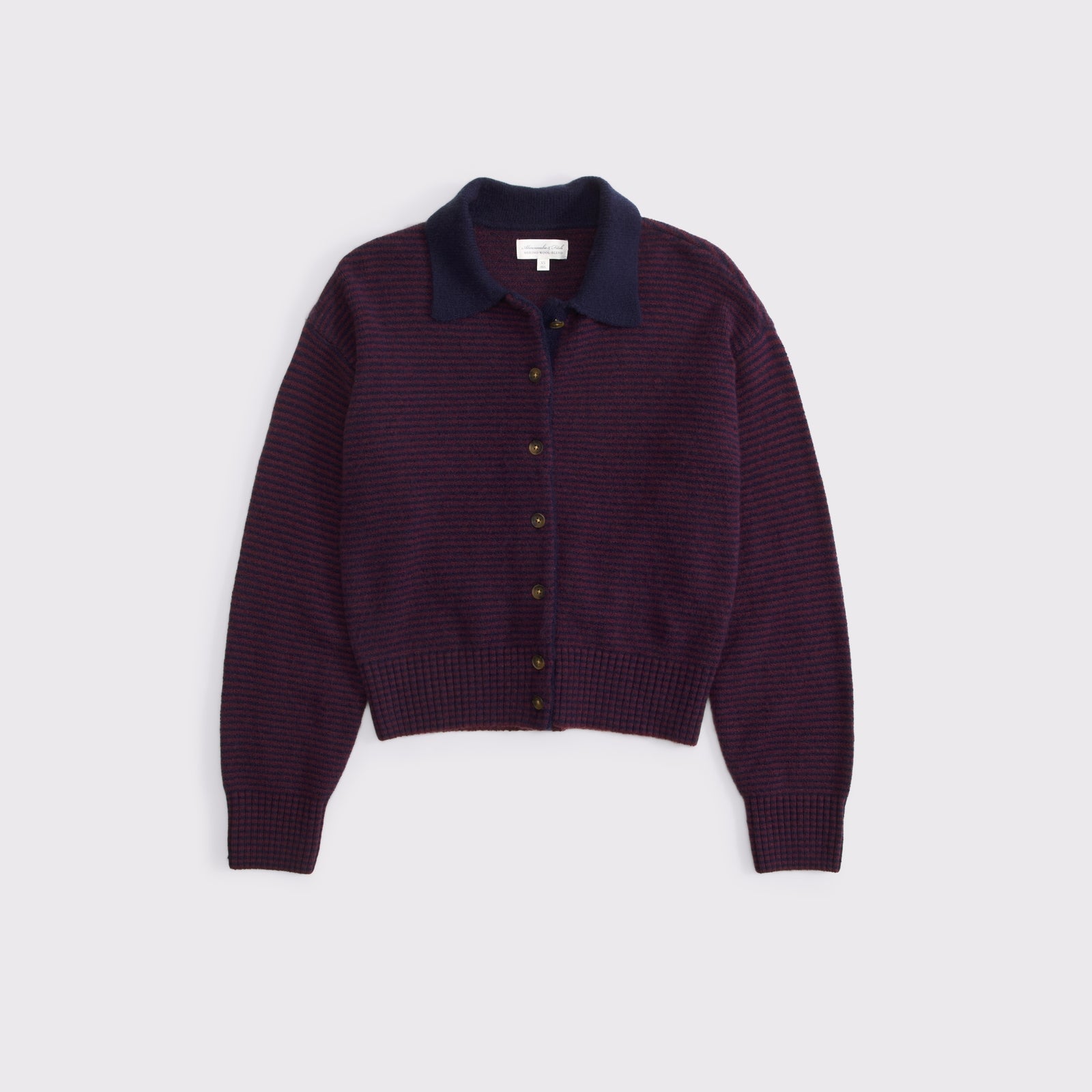 Abercrombie Merino Wool-Blend Collared Cardigan