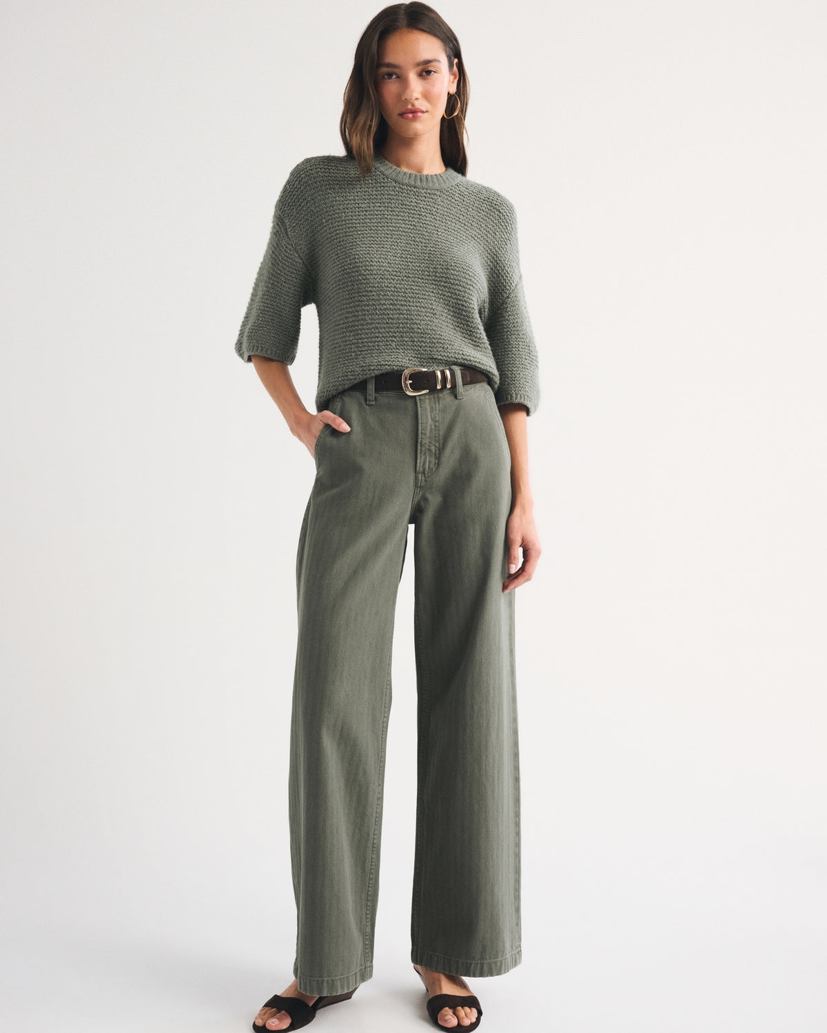 Abercrombie Short-Sleeve Boxy Sweater Tee