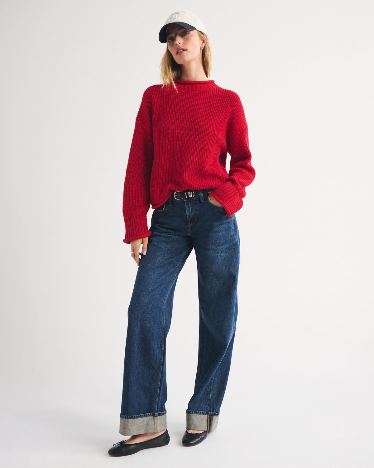 Abercrombie 100% Cotton Roll Neck Crew Sweater
