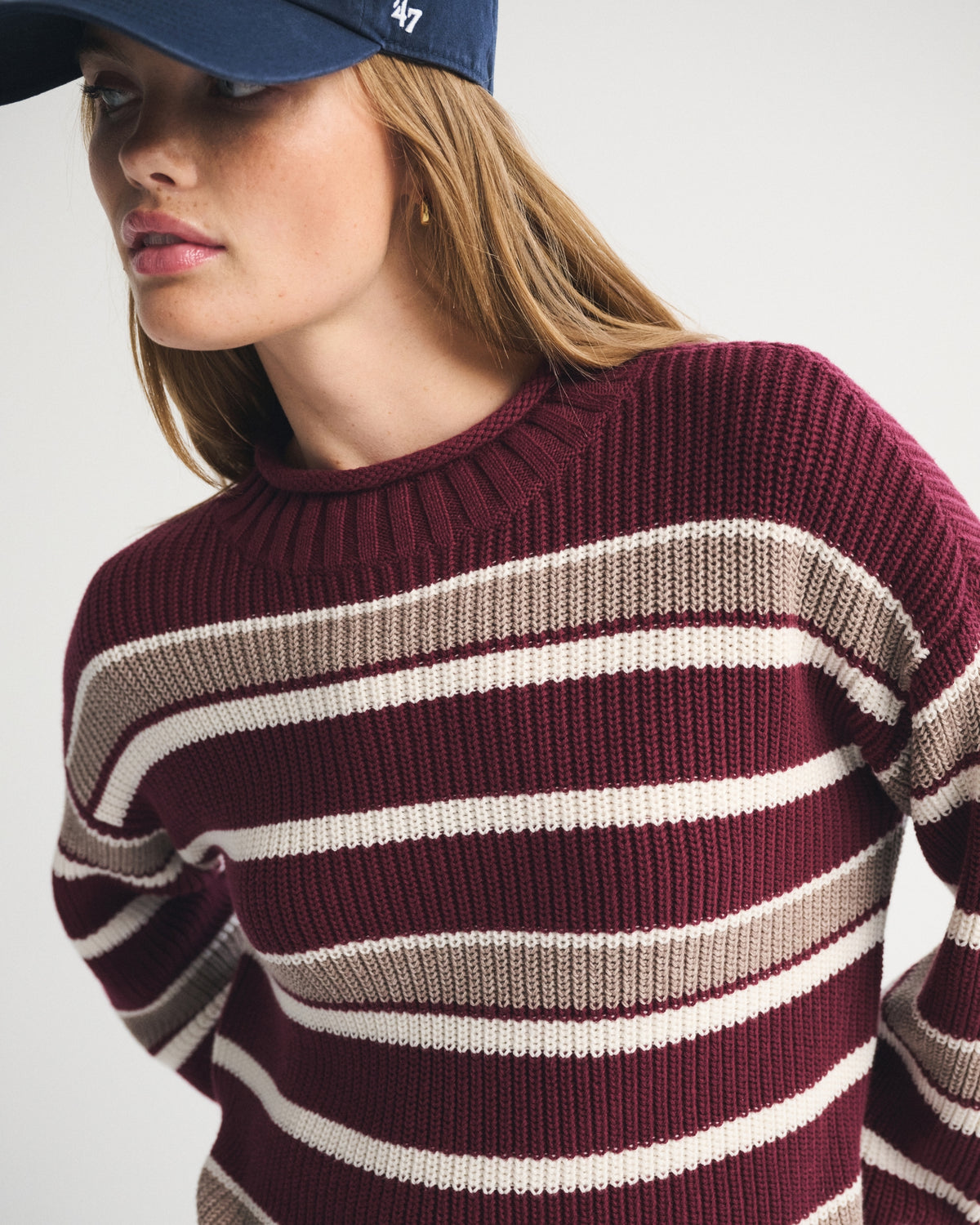 Abercrombie 100% Cotton Roll Neck Crew Sweater