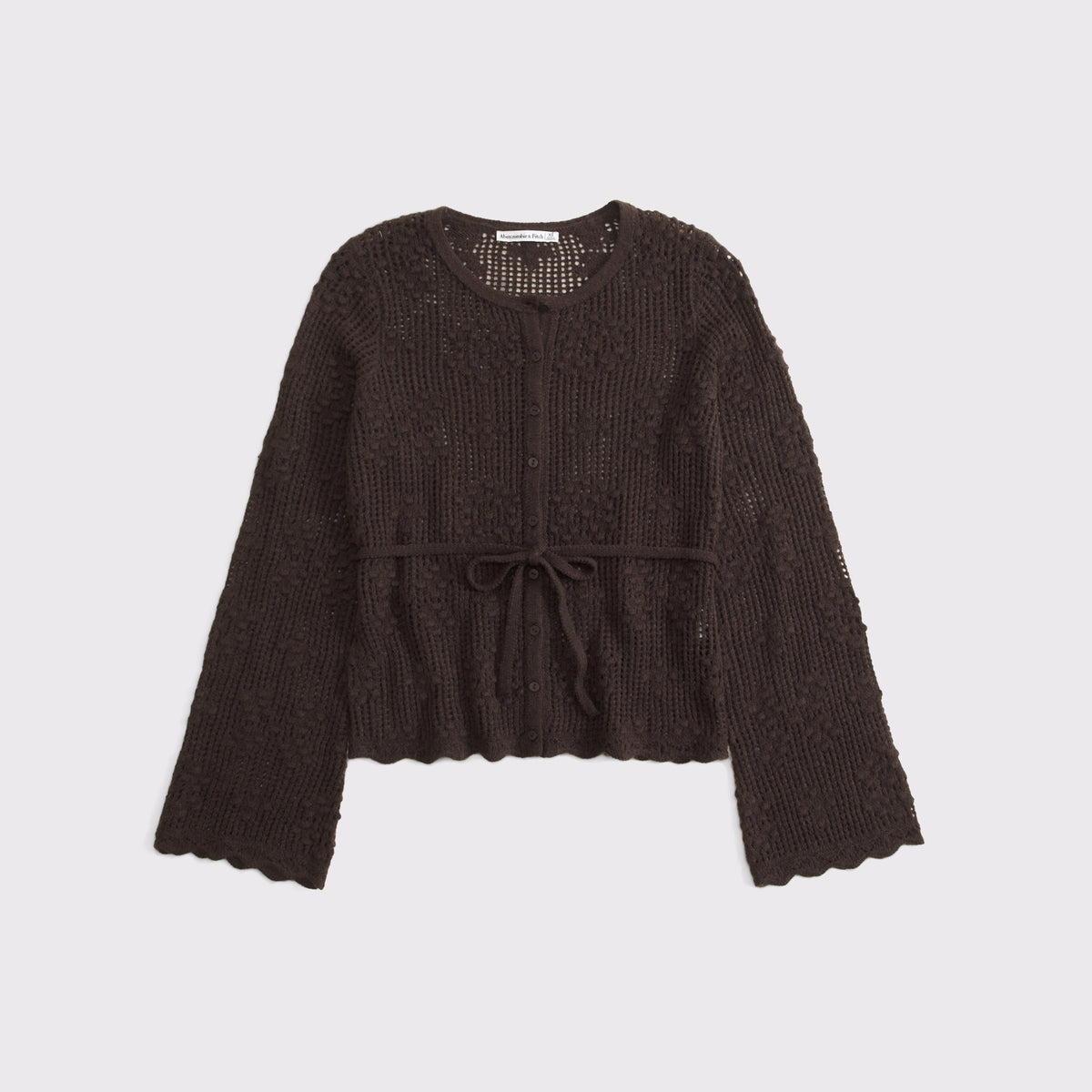 Abercrombie Tie-Waist Bobble-Stitch Cardigan