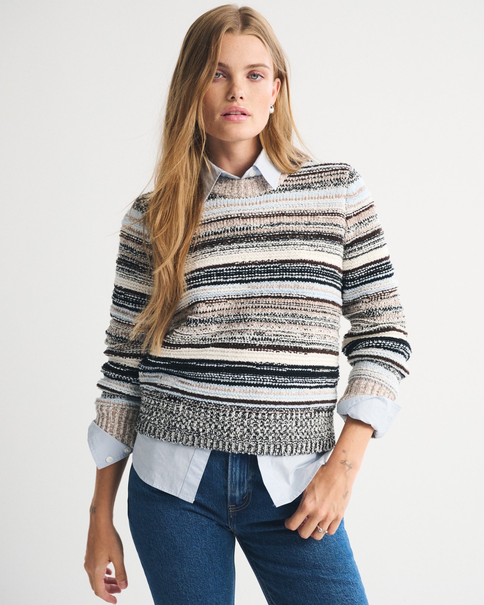 Abercrombie A&F Madeline Textural Crew Sweater