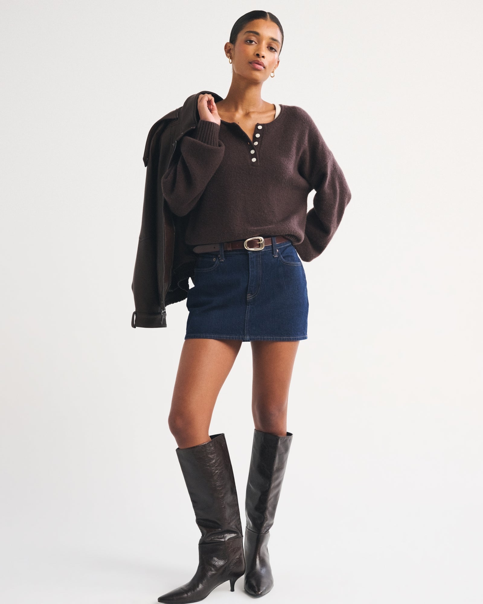 Abercrombie Merino Wool-Blend Henley Sweater