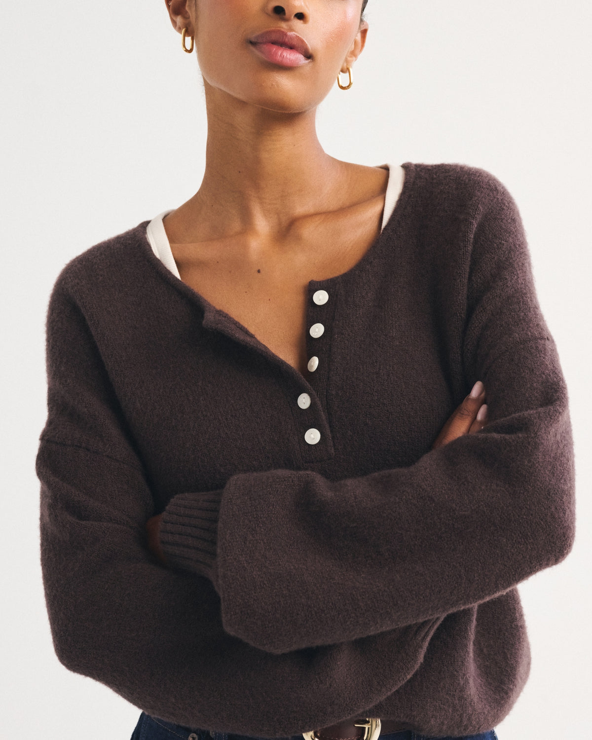 Abercrombie Merino Wool-Blend Henley Sweater