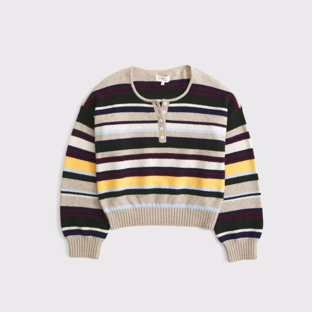 Abercrombie Merino Wool-Blend Henley Sweater