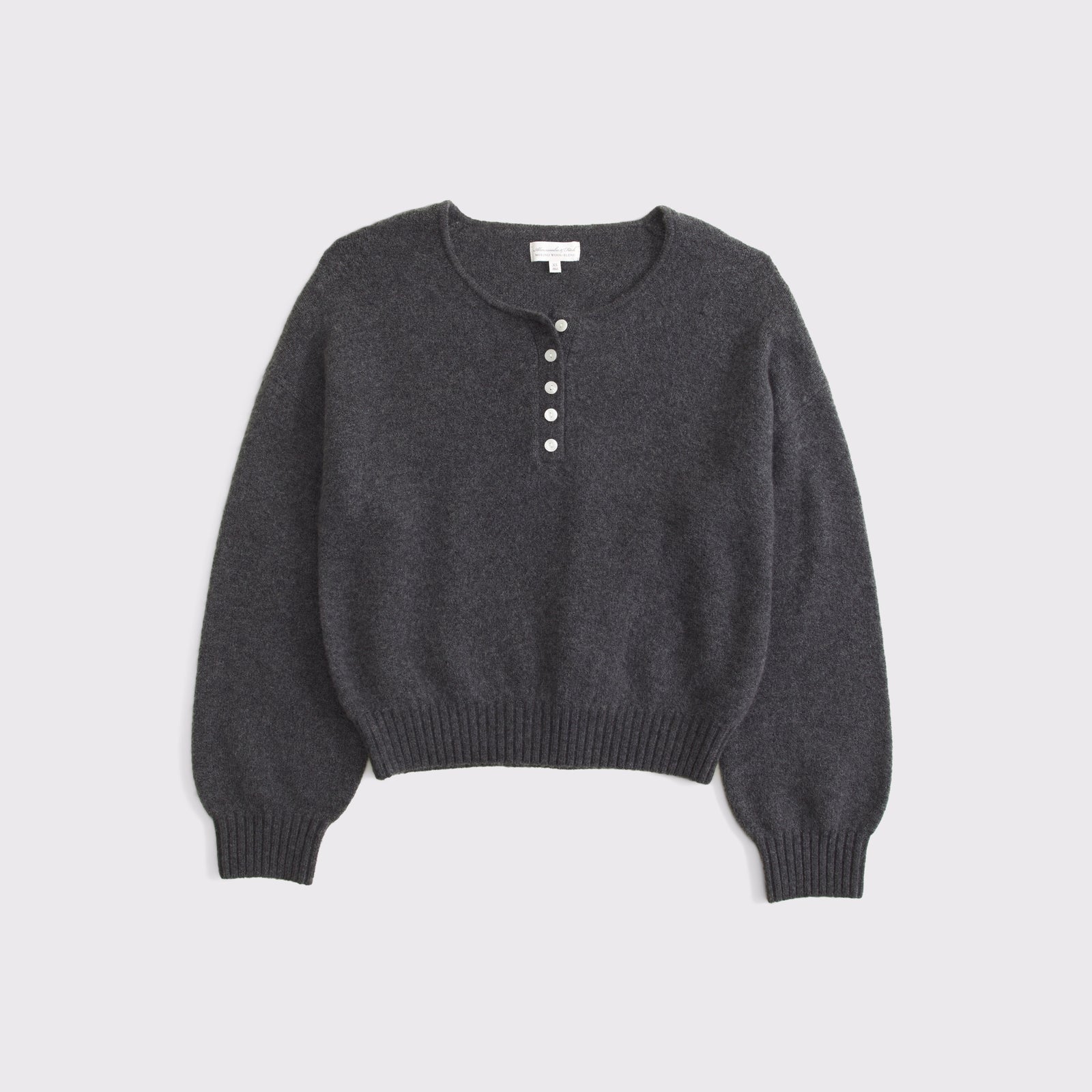 Abercrombie Merino Wool-Blend Henley Sweater