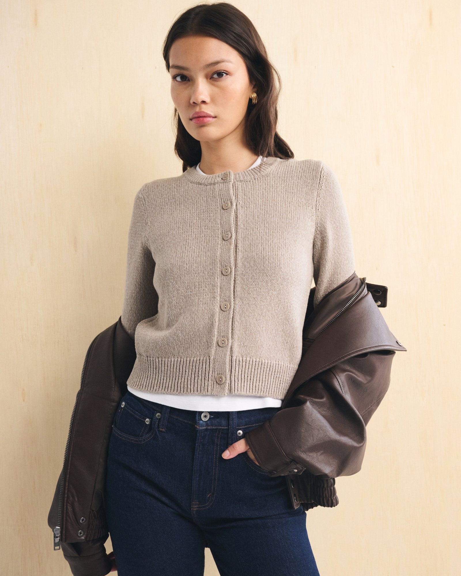 Abercrombie Shrunken Crew Cardigan