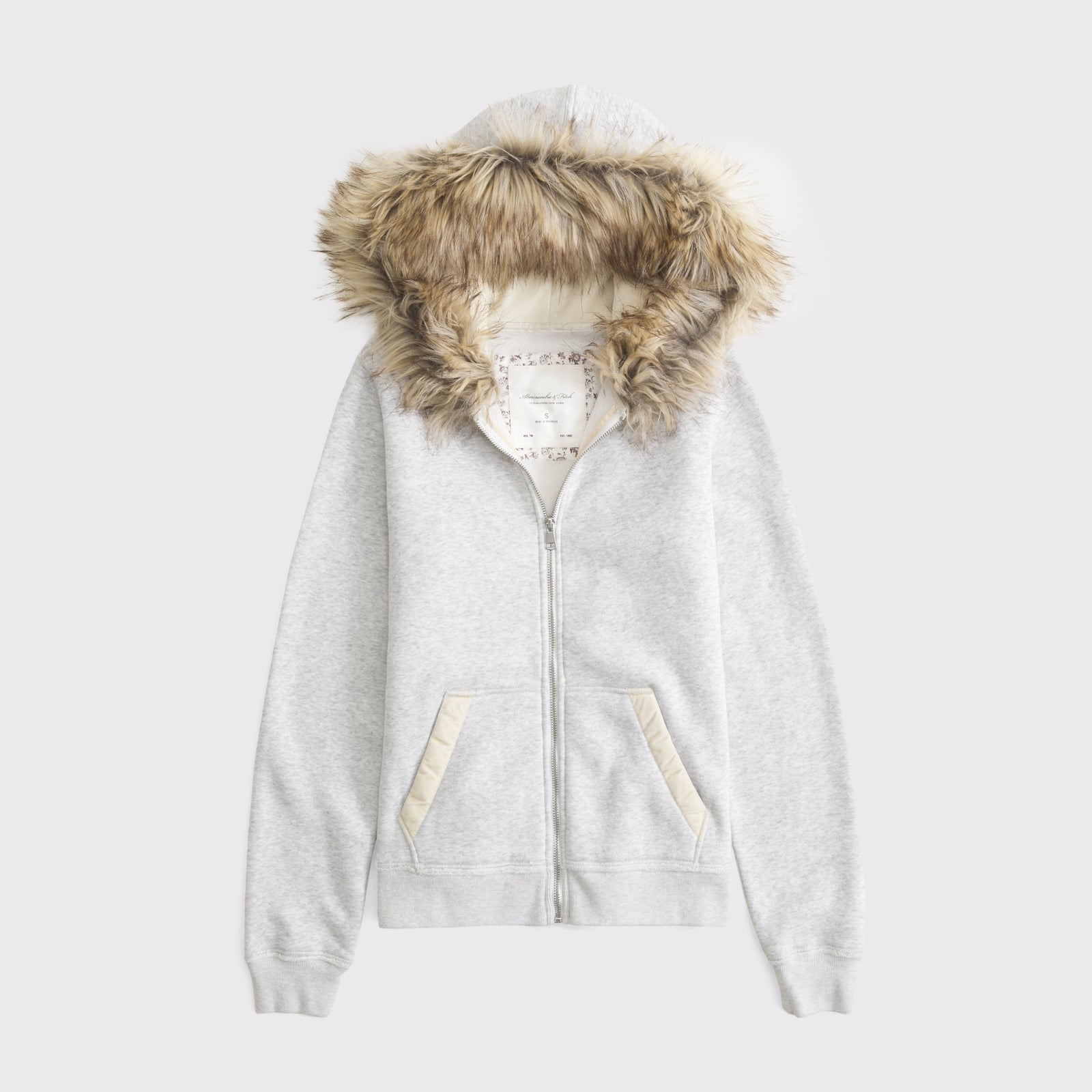 Abercrombie Faux Fur-Lined Full-Zip Hoodie