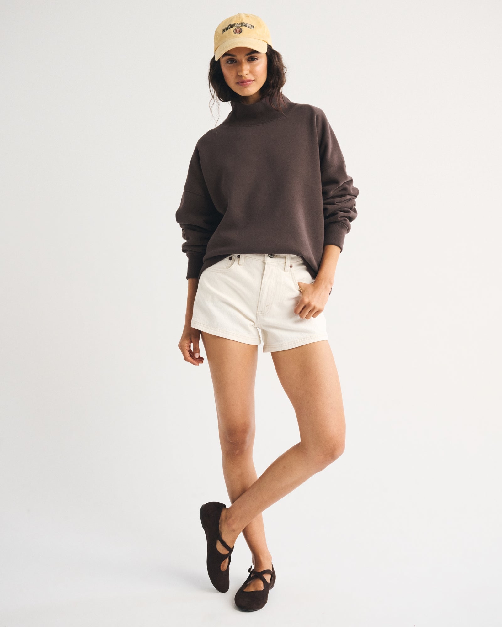 Abercrombie Sunday Oversized Funnel Neck Sweatshirt