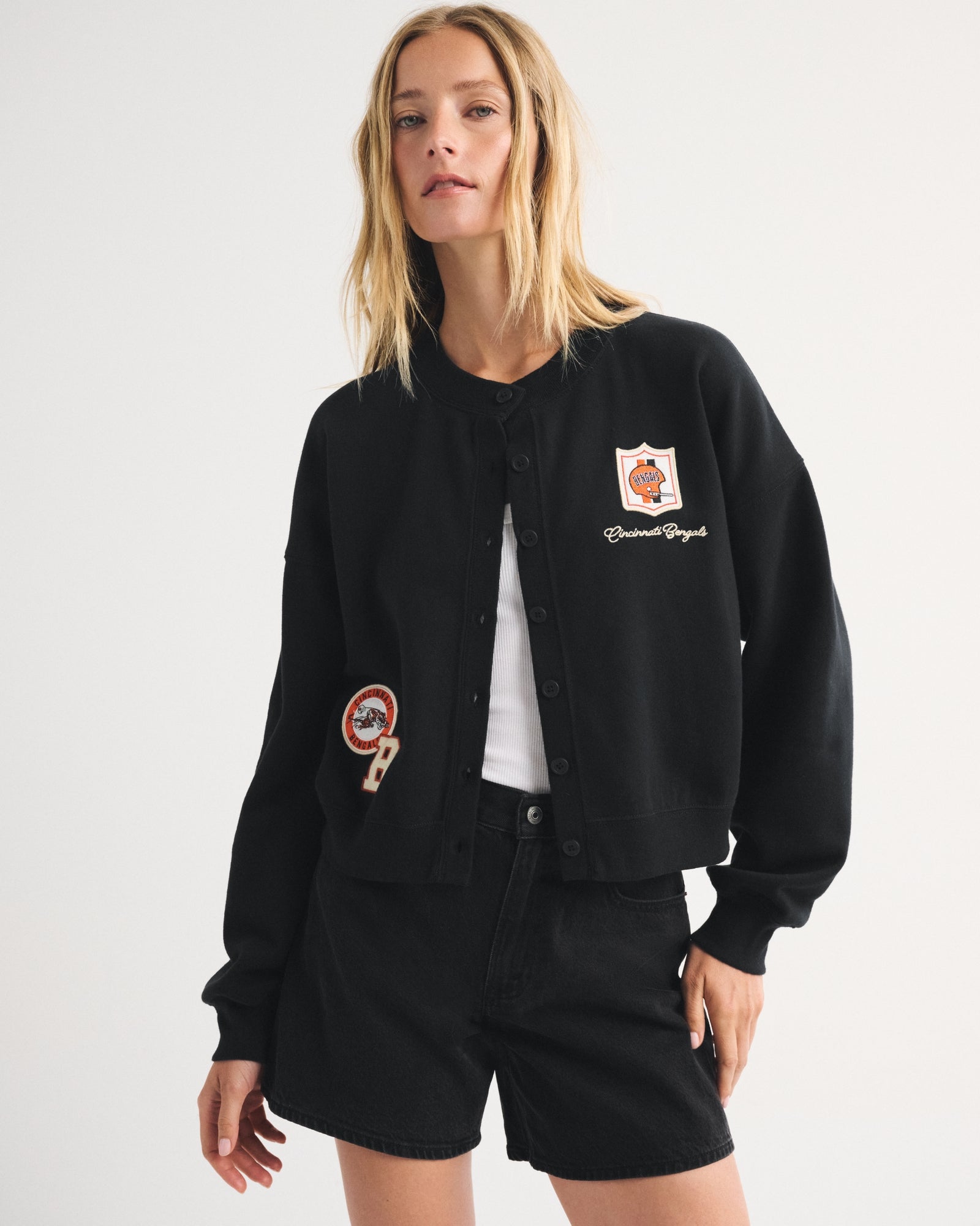 Abercrombie Cincinnati Bengals Sunday Shrunken Cardigan