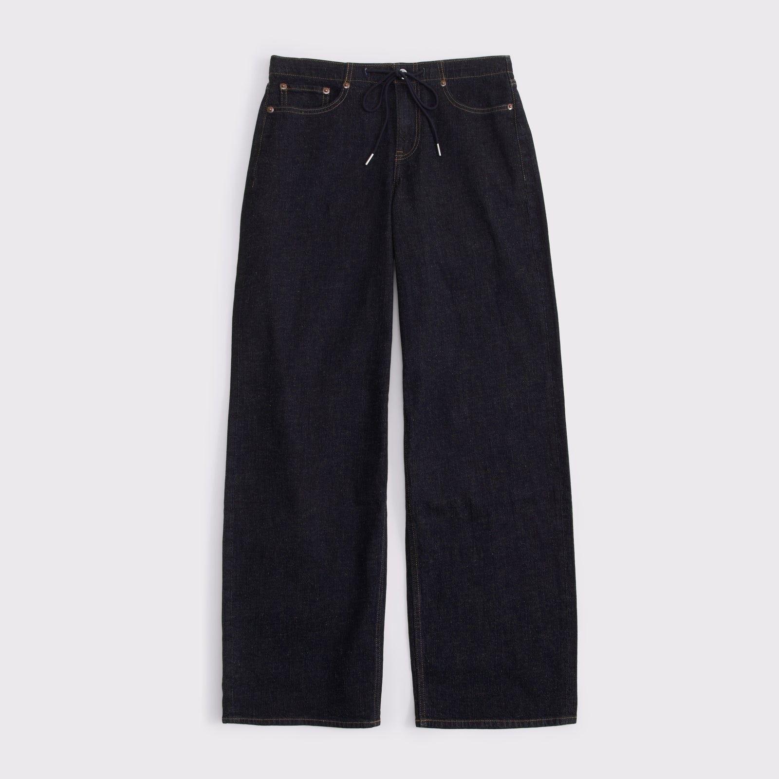 Abercrombie Linen-Blend Low Rise Ultra Loose Drawstring Jean